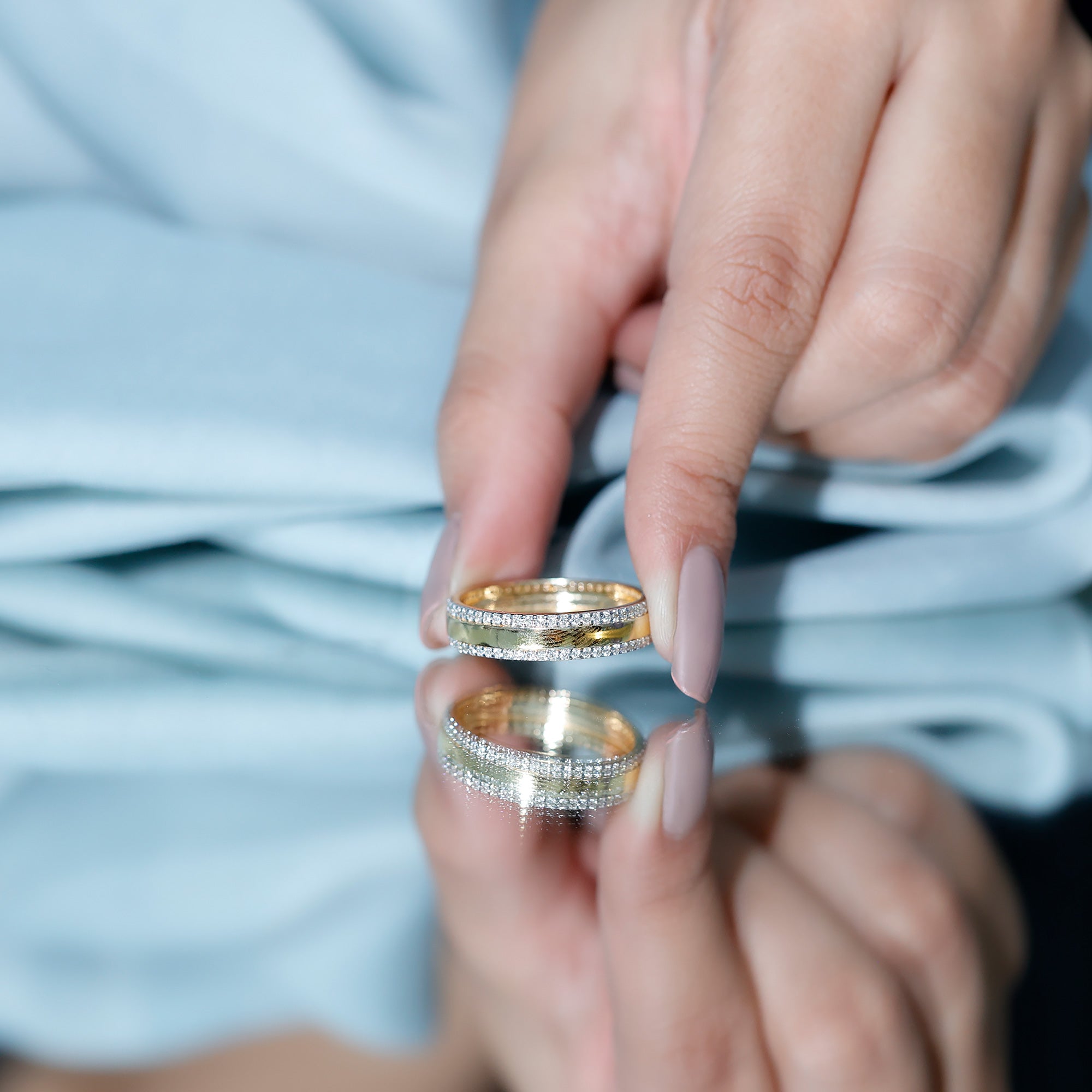 Natural Certified Diamond Wedding Band Natural - ( HI-SI ) - Rosec Jewels
