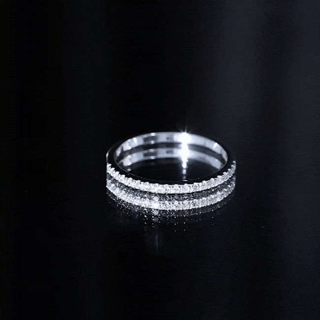 French Pave Diamond Eternity Wedding Ring Natural - ( HI-SI ) - Rosec Jewels