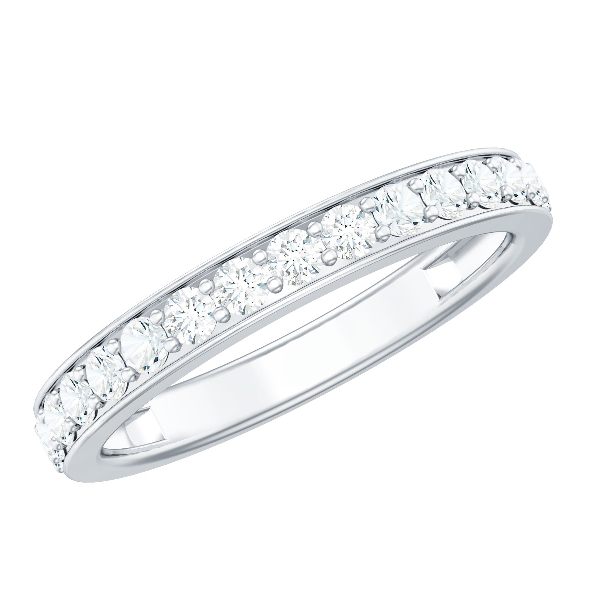 Certified Moissanite Half Eternity Ring D-VS1 - Rosec Jewels