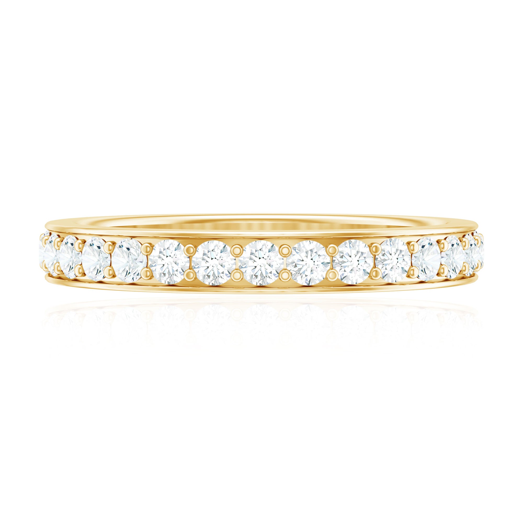 Certified Moissanite Half Eternity Ring D-VS1 - Rosec Jewels