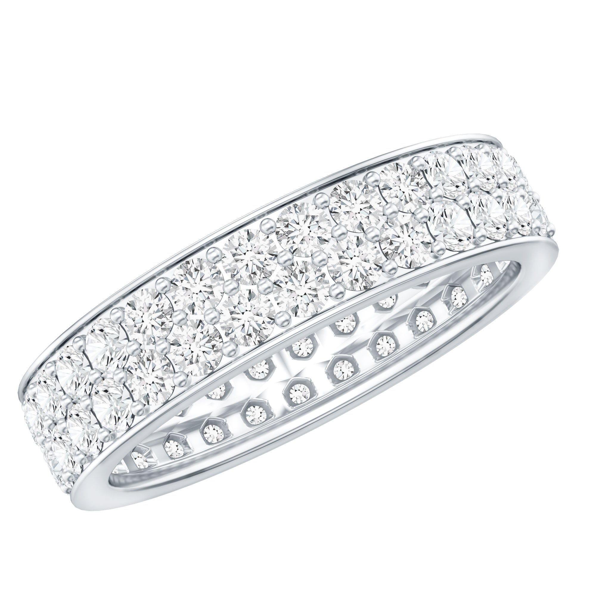 Certified Moissanite Full Eternity Wedding Band For Women