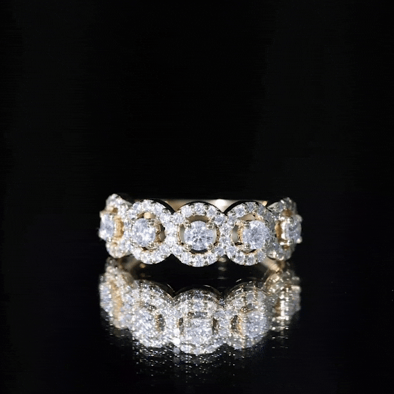 1.25 CT Round Cut Moissanite Halo Classic Band Ring D-VS1 - Rosec Jewels