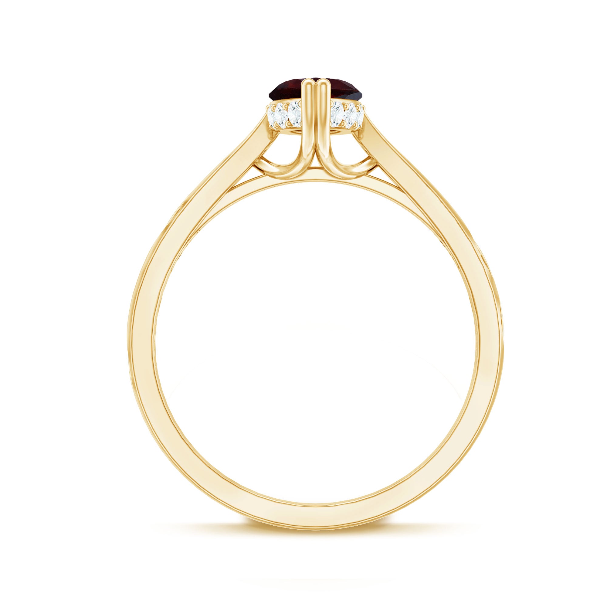 Rosec Jewels-Natural Solitaire Garnet Marquise Engagement Ring with Diamond