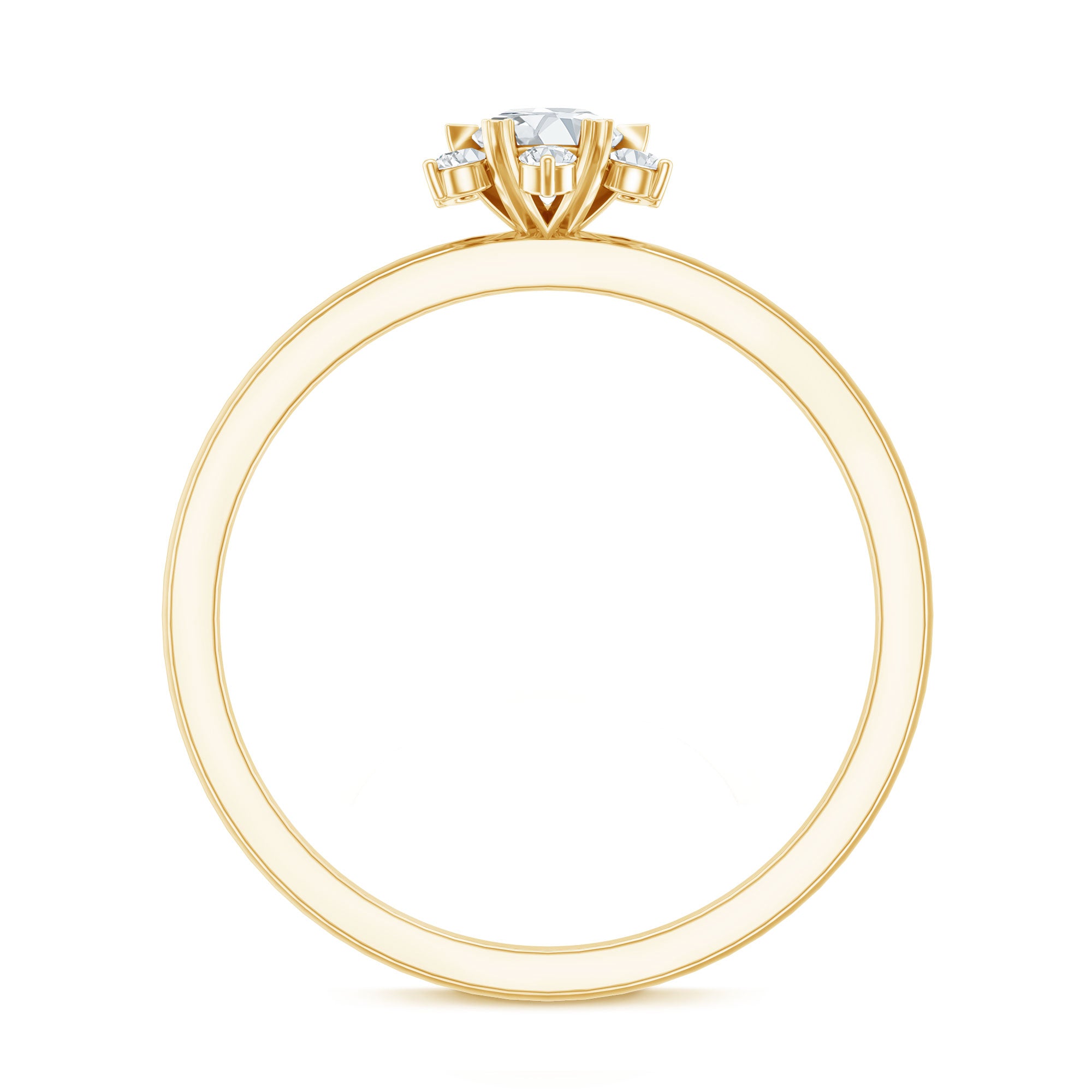 Round Moissanite Flower Promise Ring for Her D-VS1 - Rosec Jewels