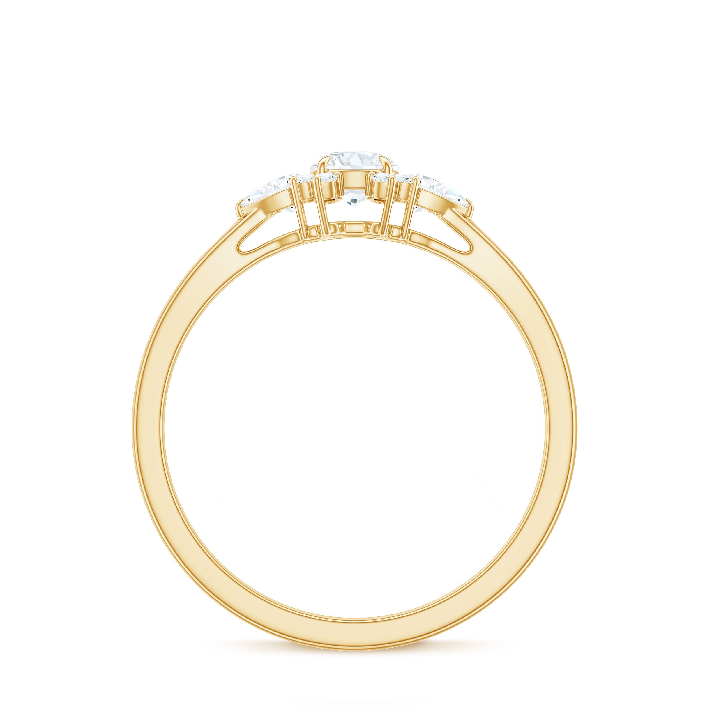 Natural Diamond Promise Ring with Certificate Natural - ( HI-SI ) - Rosec Jewels