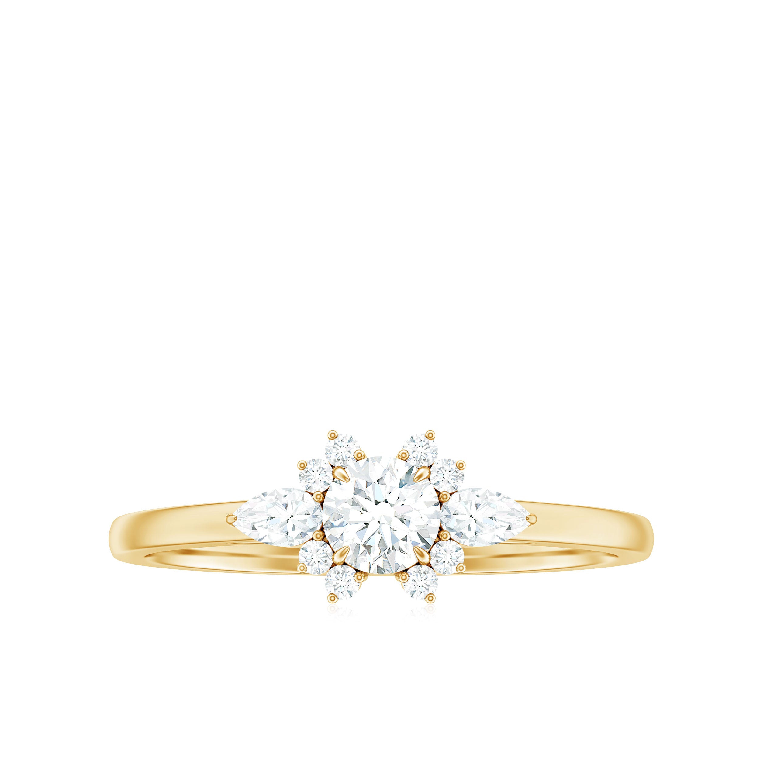 Natural Diamond Promise Ring with Certificate Natural - ( HI-SI ) - Rosec Jewels