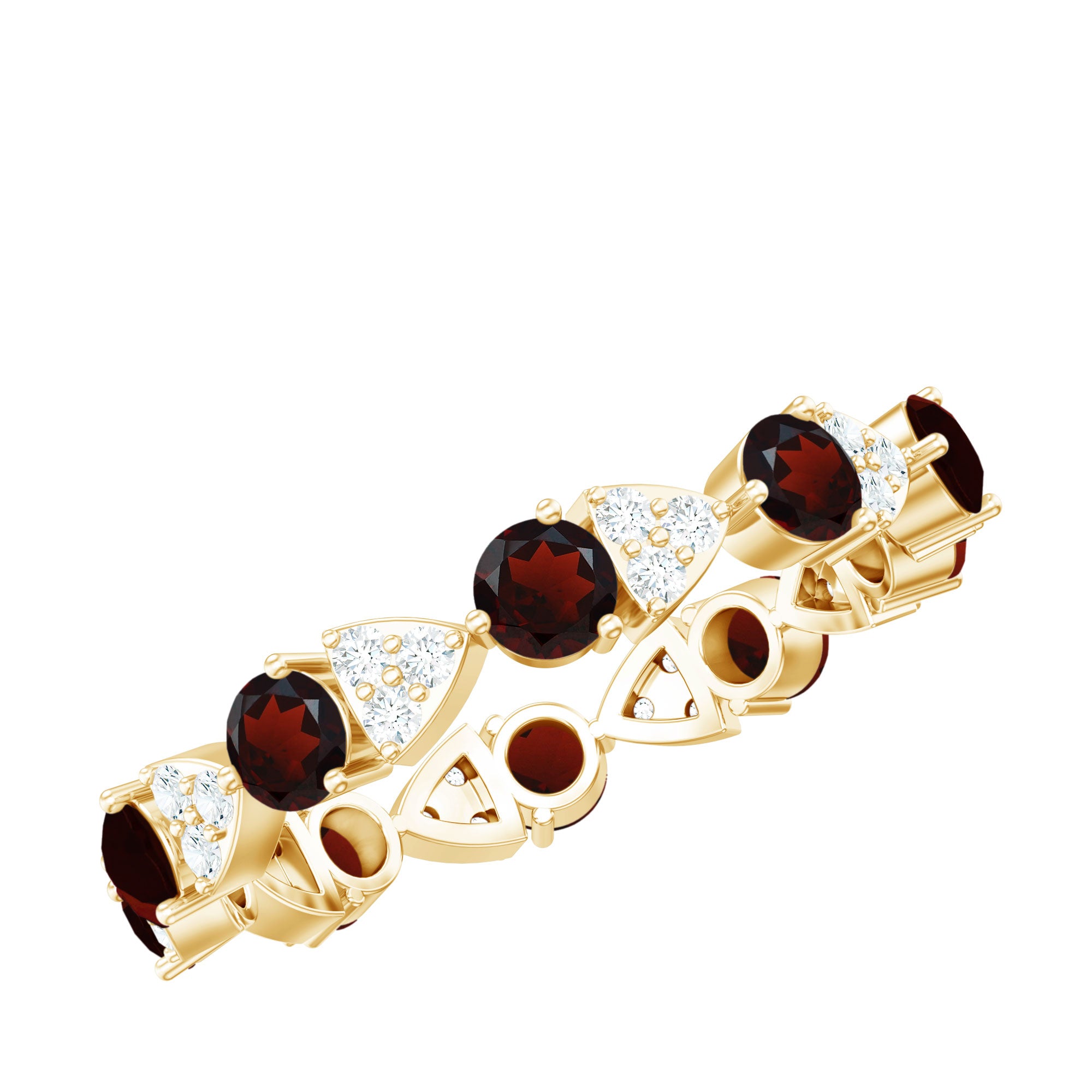 Rosec Jewels-Natural Garnet Diamond Eternity Ring for Anniversary