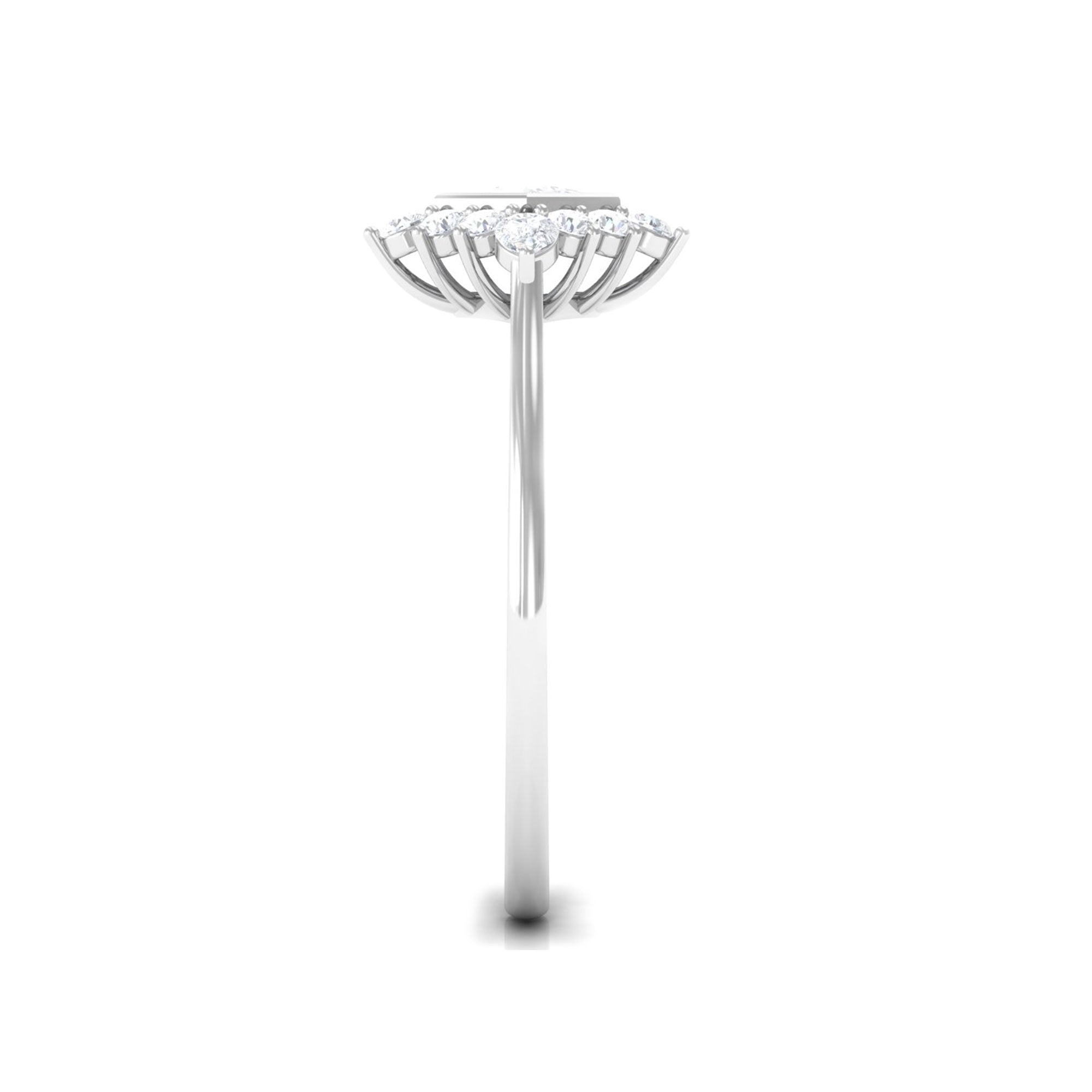 Designer Diamond Engagement Ring with Halo Natural - ( HI-SI ) - Rosec Jewels