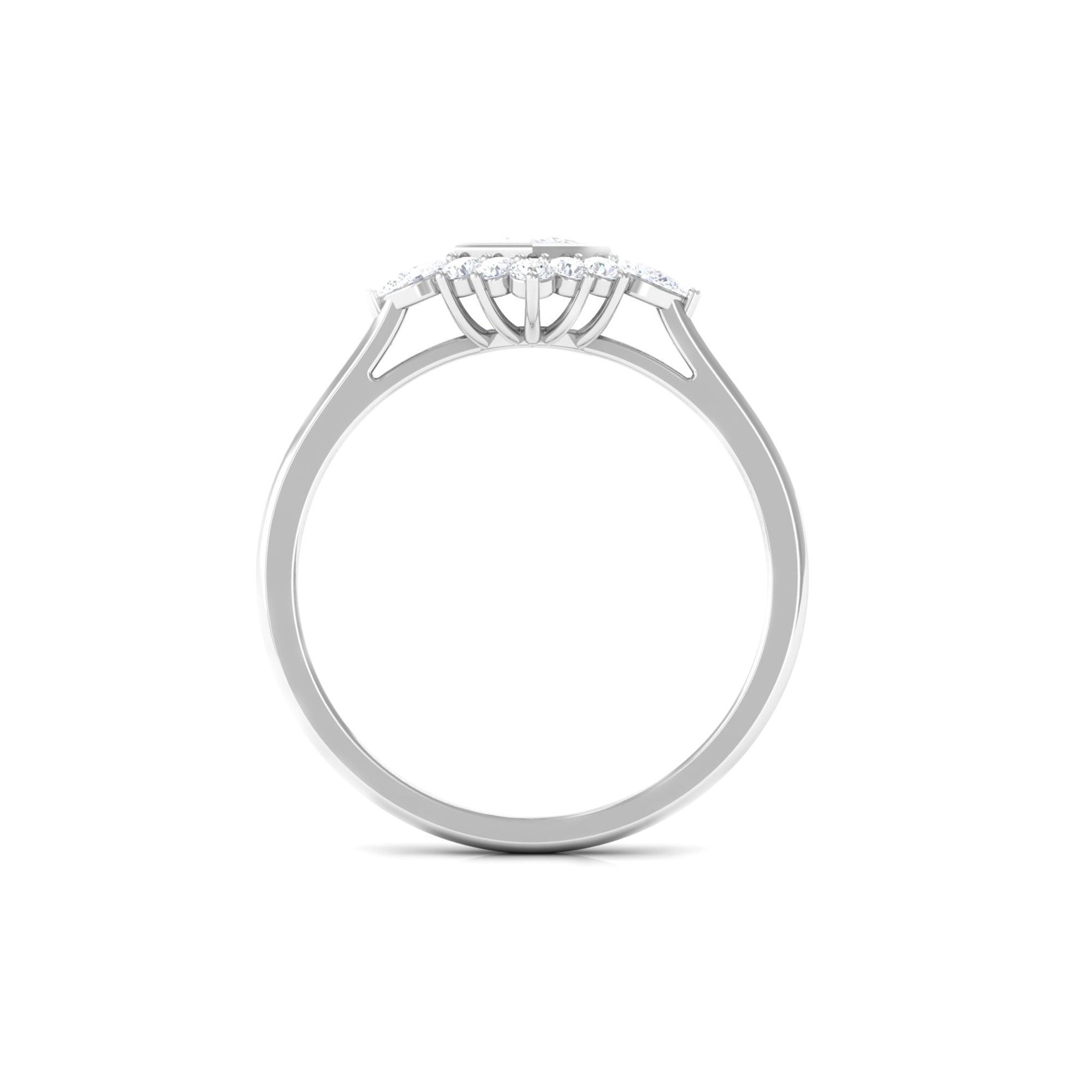 Designer Diamond Engagement Ring with Halo Natural - ( HI-SI ) - Rosec Jewels