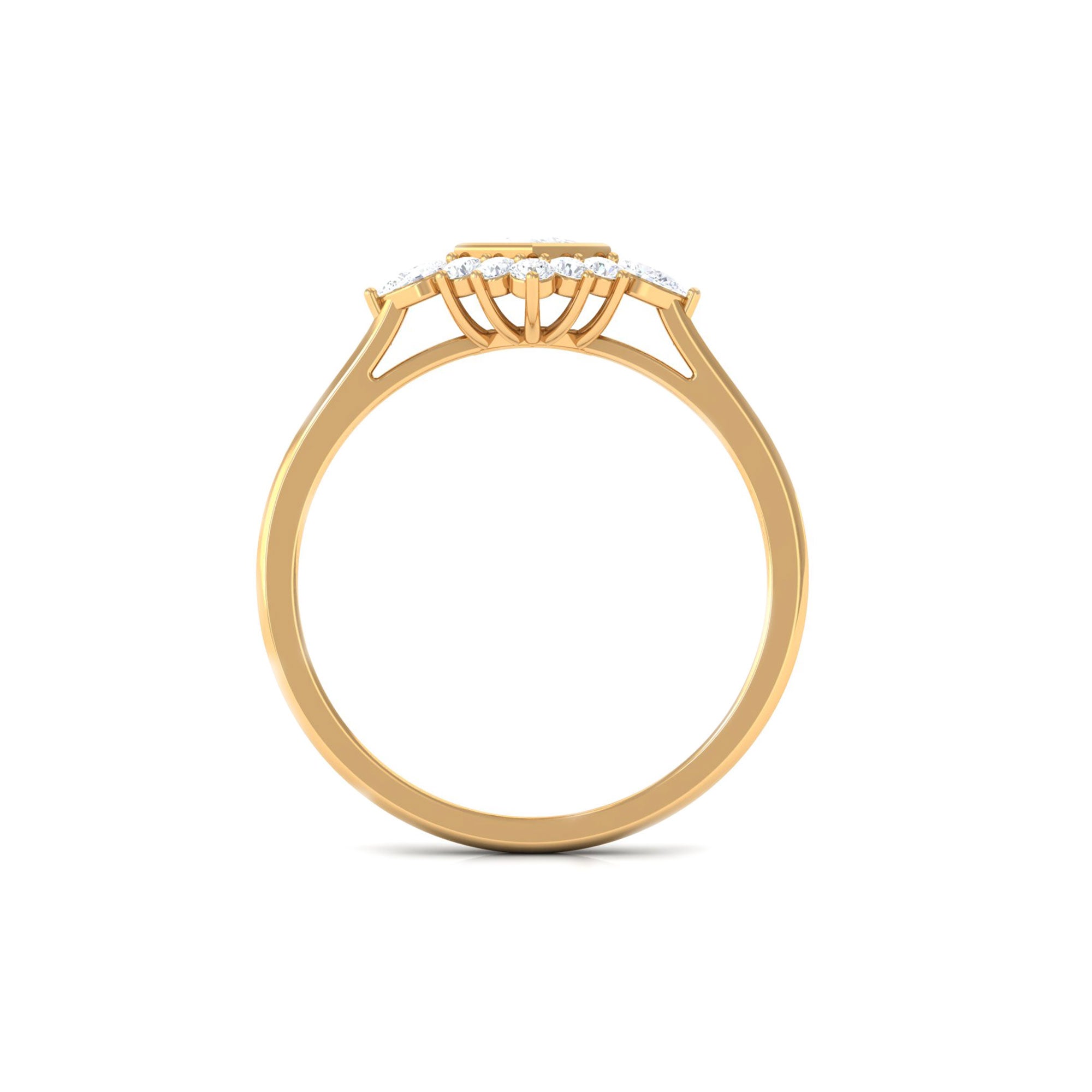 Designer Diamond Engagement Ring with Halo Natural - ( HI-SI ) - Rosec Jewels