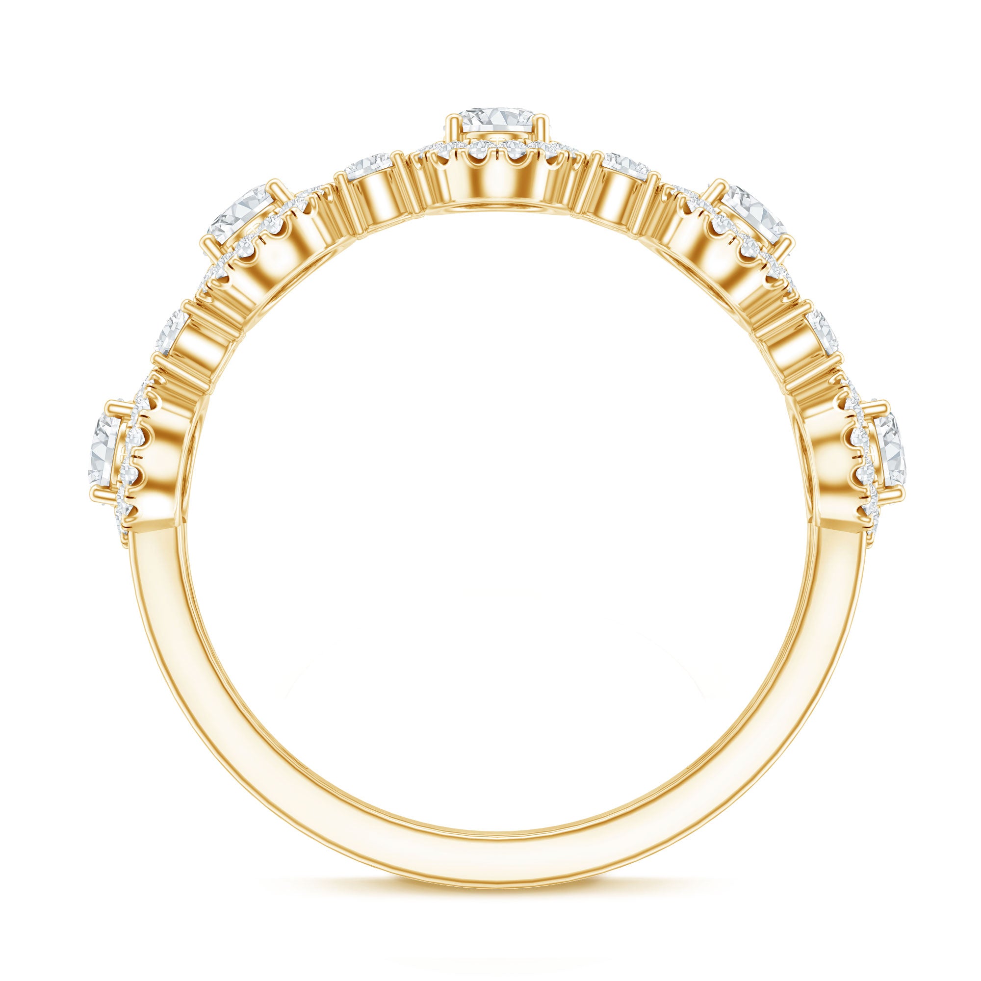Designer Lab Grown Diamond Half Eternity Wedding Band Ring Lab - ( EF-VS ) - Rosec Jewels
