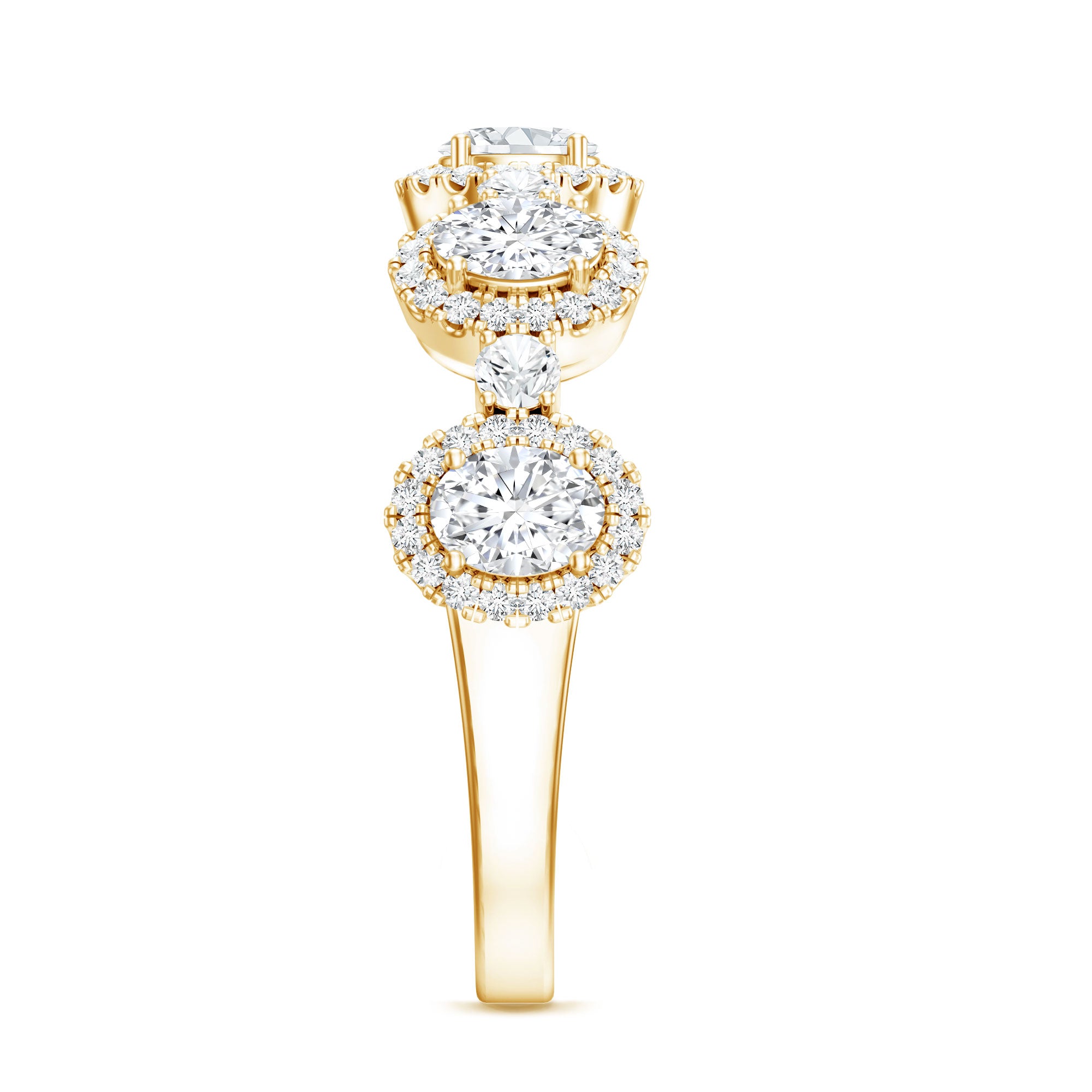 Designer Lab Grown Diamond Half Eternity Wedding Band Ring Lab - ( EF-VS ) - Rosec Jewels