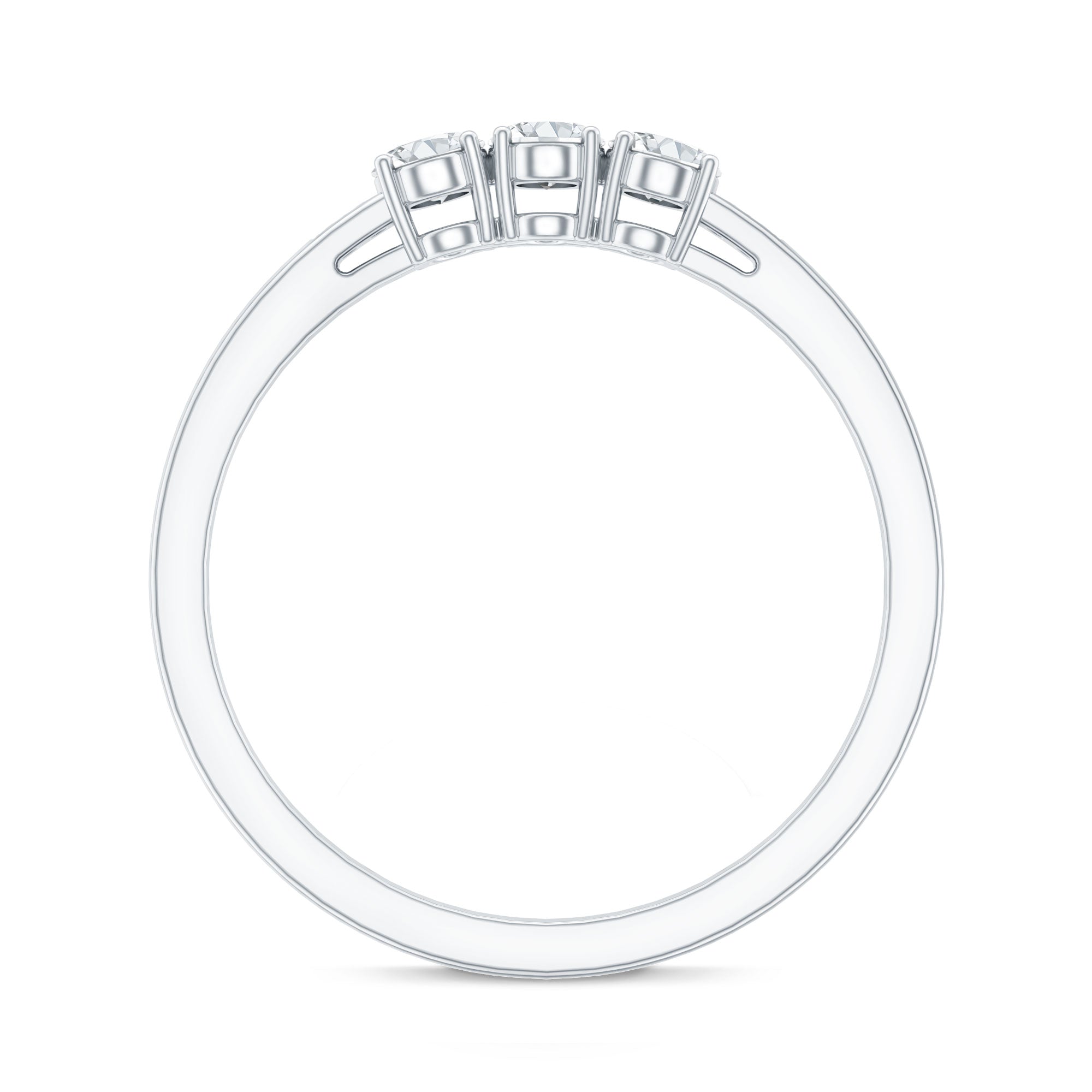 Lab Grown Oval Diamond 3 Stone Engagement Ring Lab - ( EF-VS ) - Rosec Jewels