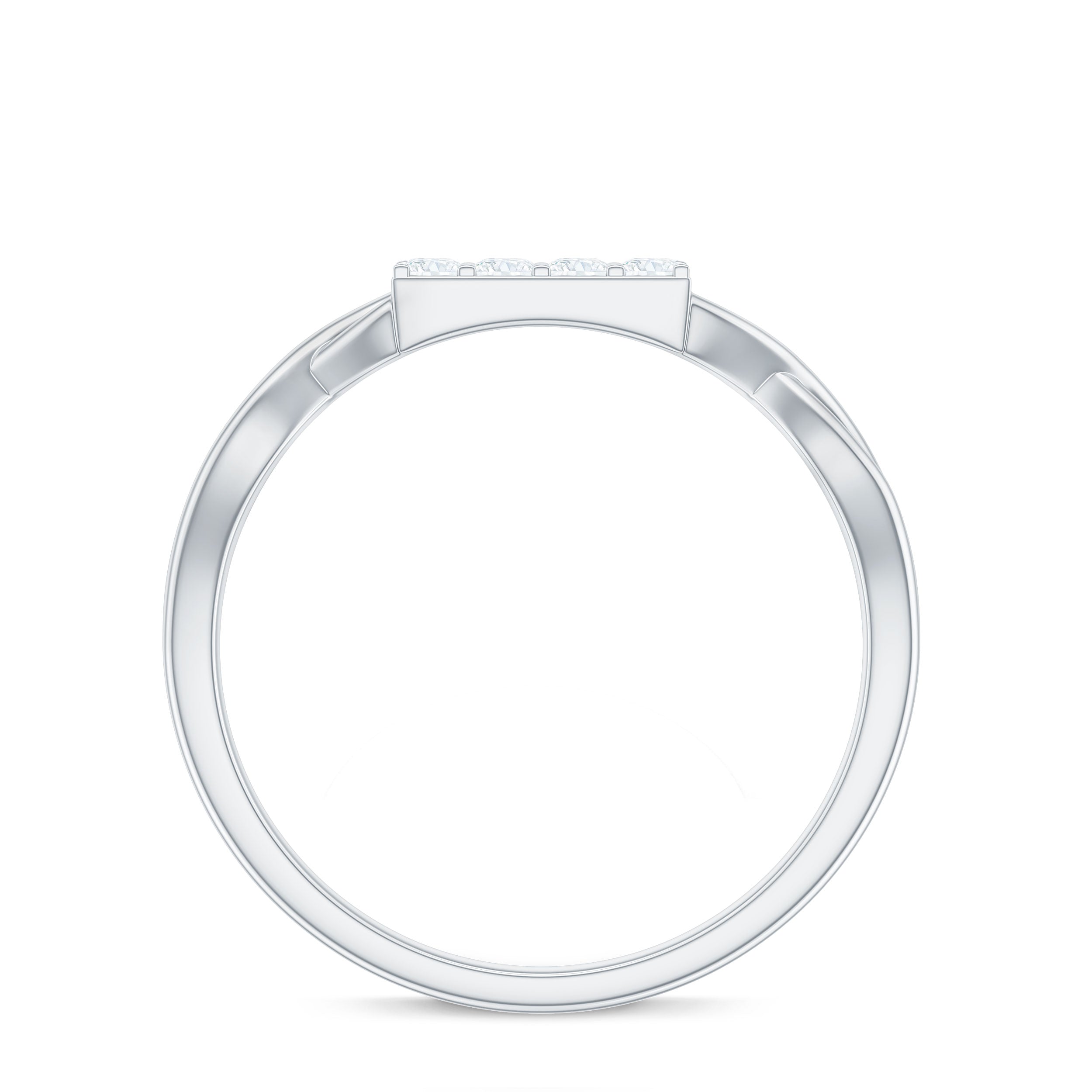 Contemporary Diamond Engagement Ring with Infinity Shank Natural - ( HI-SI ) - Rosec Jewels
