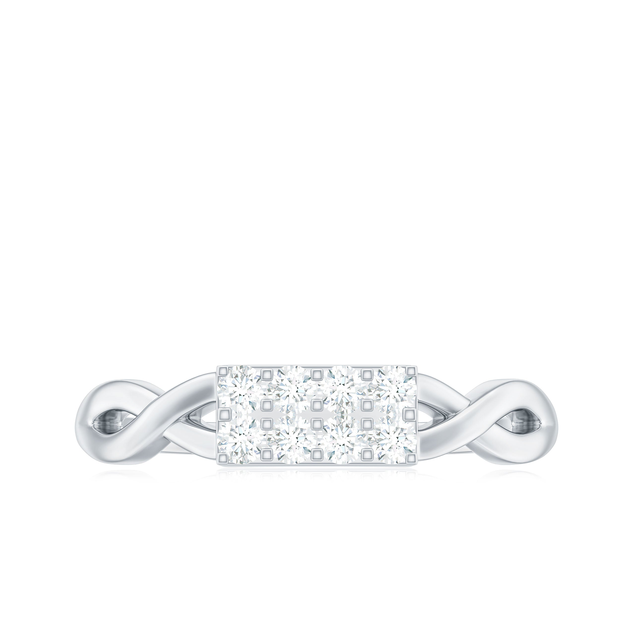 Contemporary Diamond Engagement Ring with Infinity Shank Natural - ( HI-SI ) - Rosec Jewels
