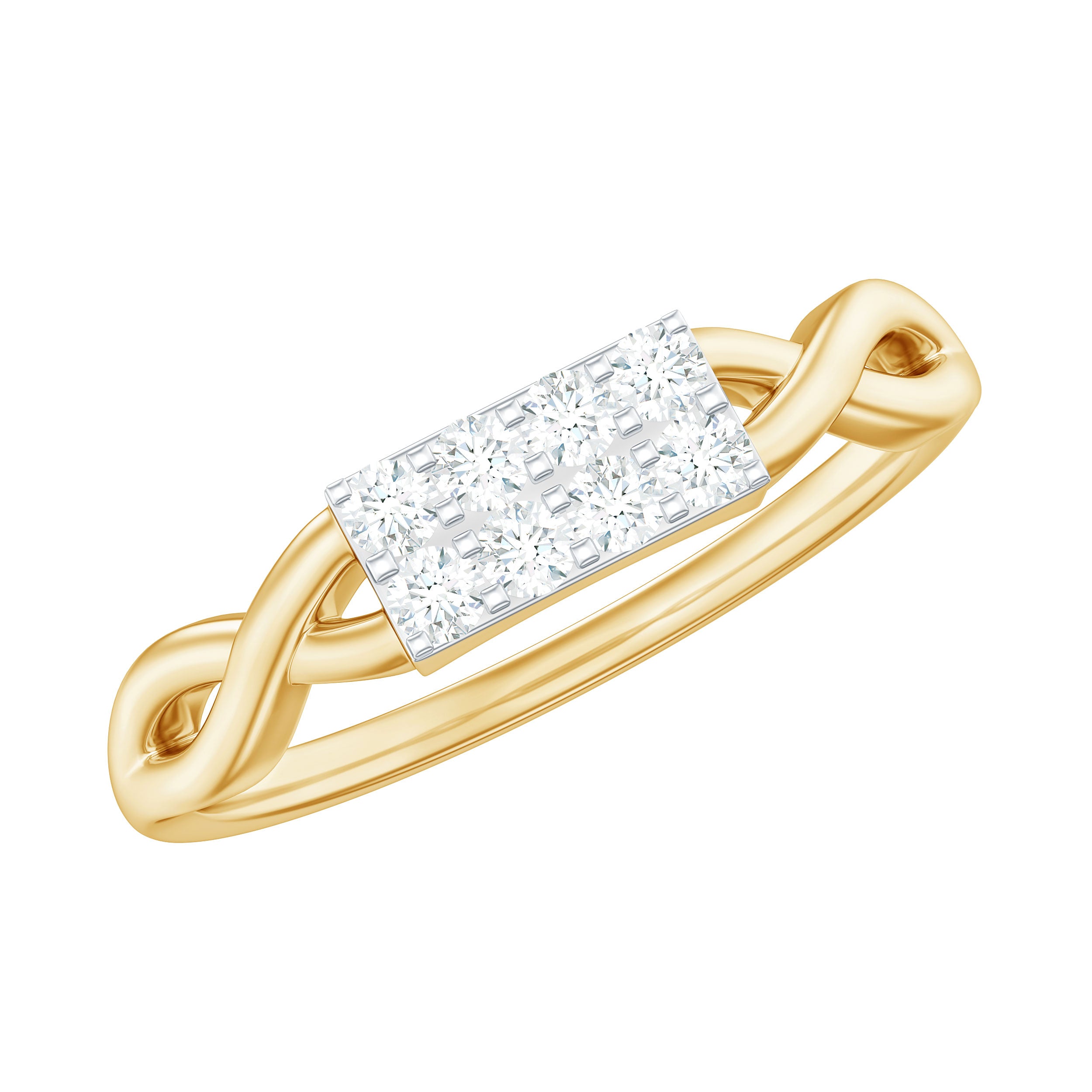 Contemporary Diamond Engagement Ring with Infinity Shank Natural - ( HI-SI ) - Rosec Jewels