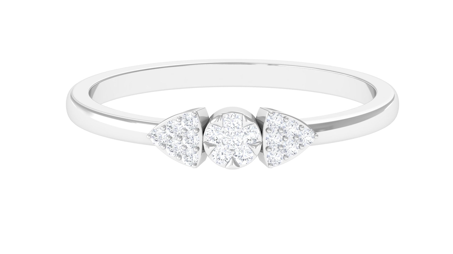 Rosec Jewels-Illusion Set Real Diamond Promise Ring for Her