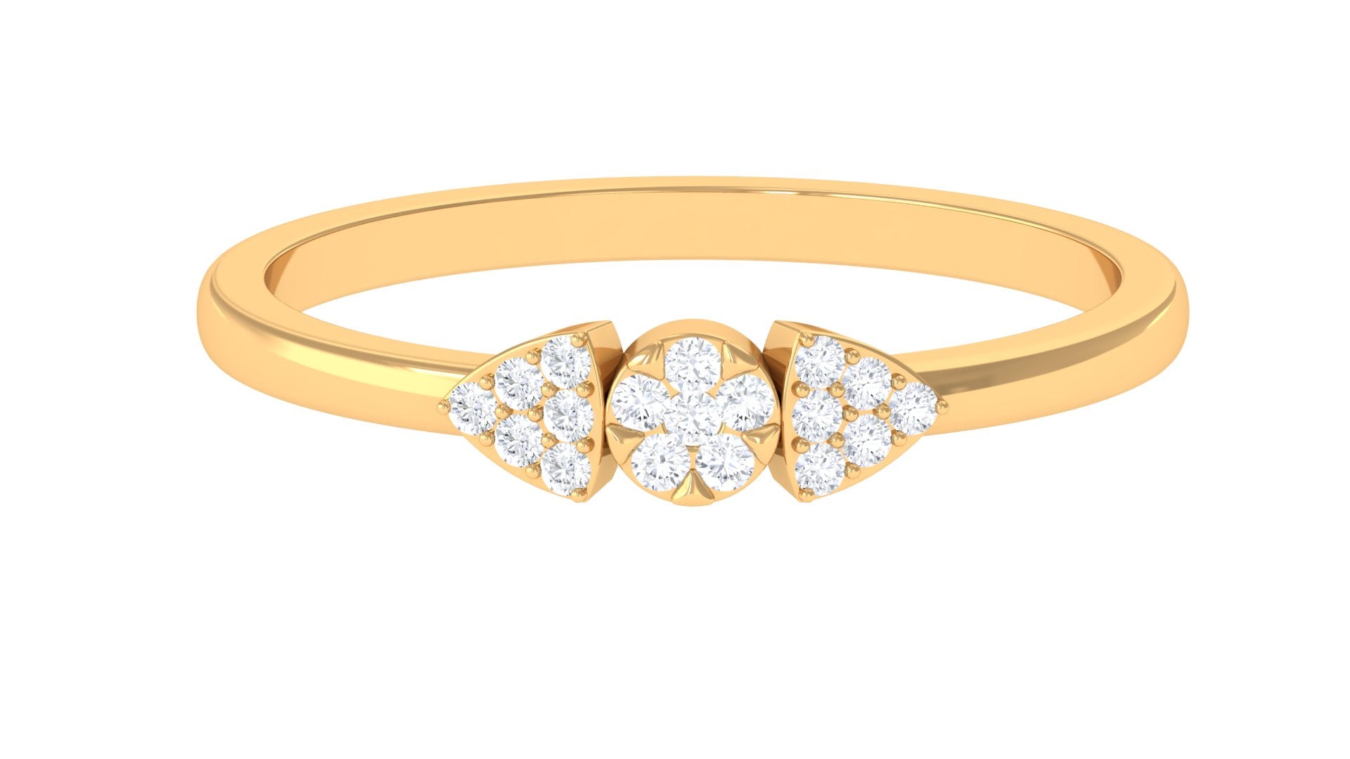 Illusion Set Real Diamond Promise Ring for Her Natural - ( HI-SI ) - Rosec Jewels