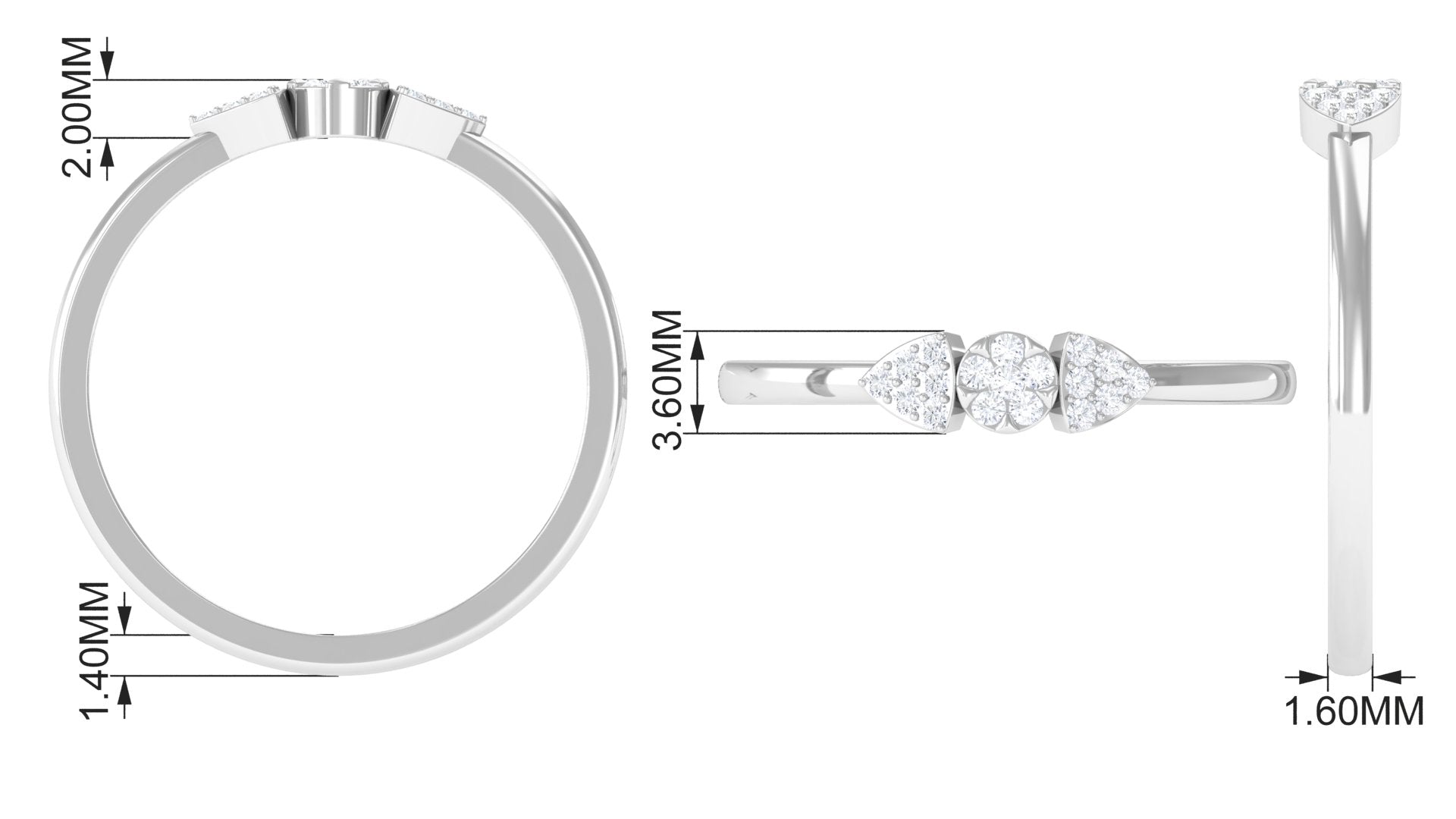 Rosec Jewels-Illusion Set Real Diamond Promise Ring for Her