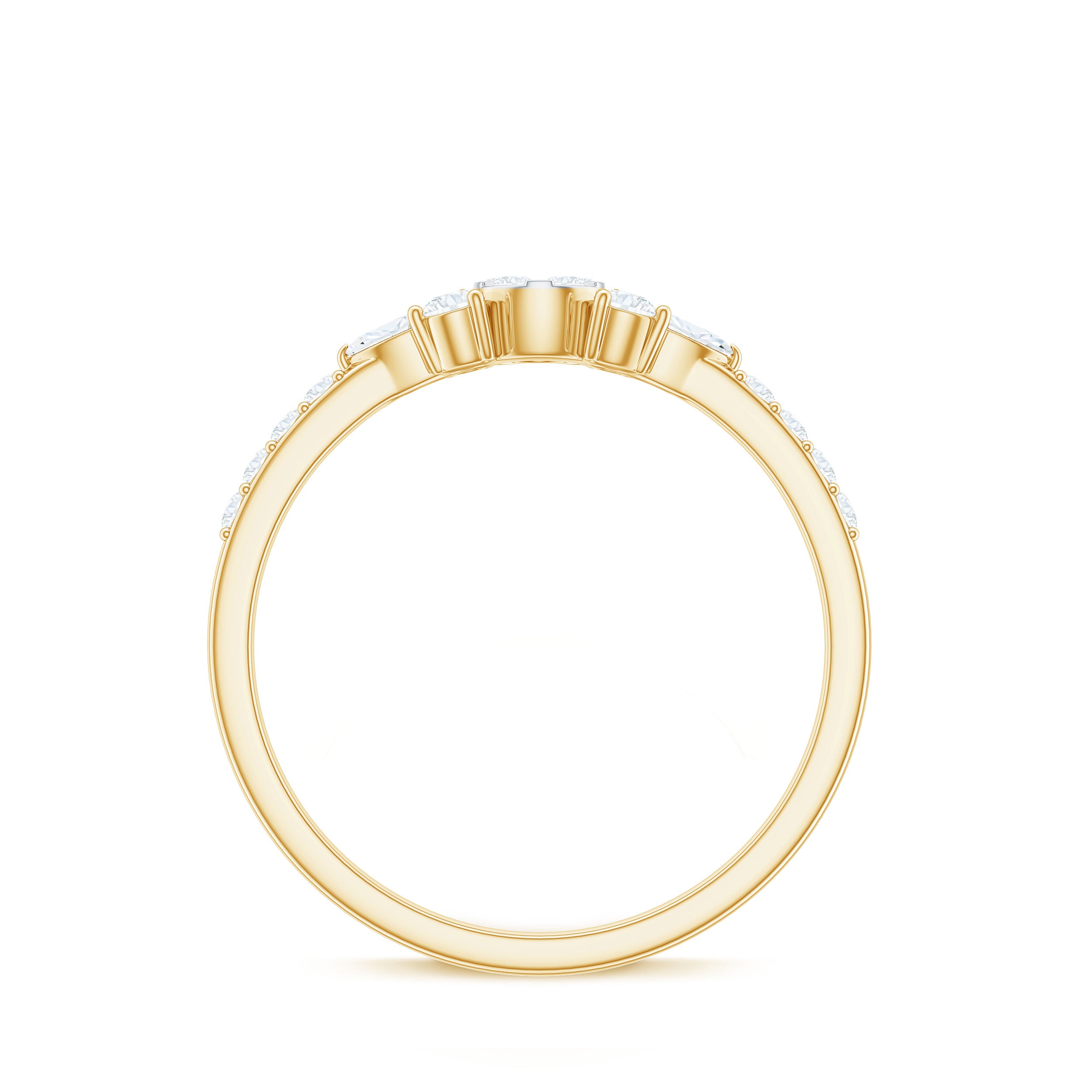 Certified Real Diamond Promise Ring Natural - ( HI-SI ) - Rosec Jewels
