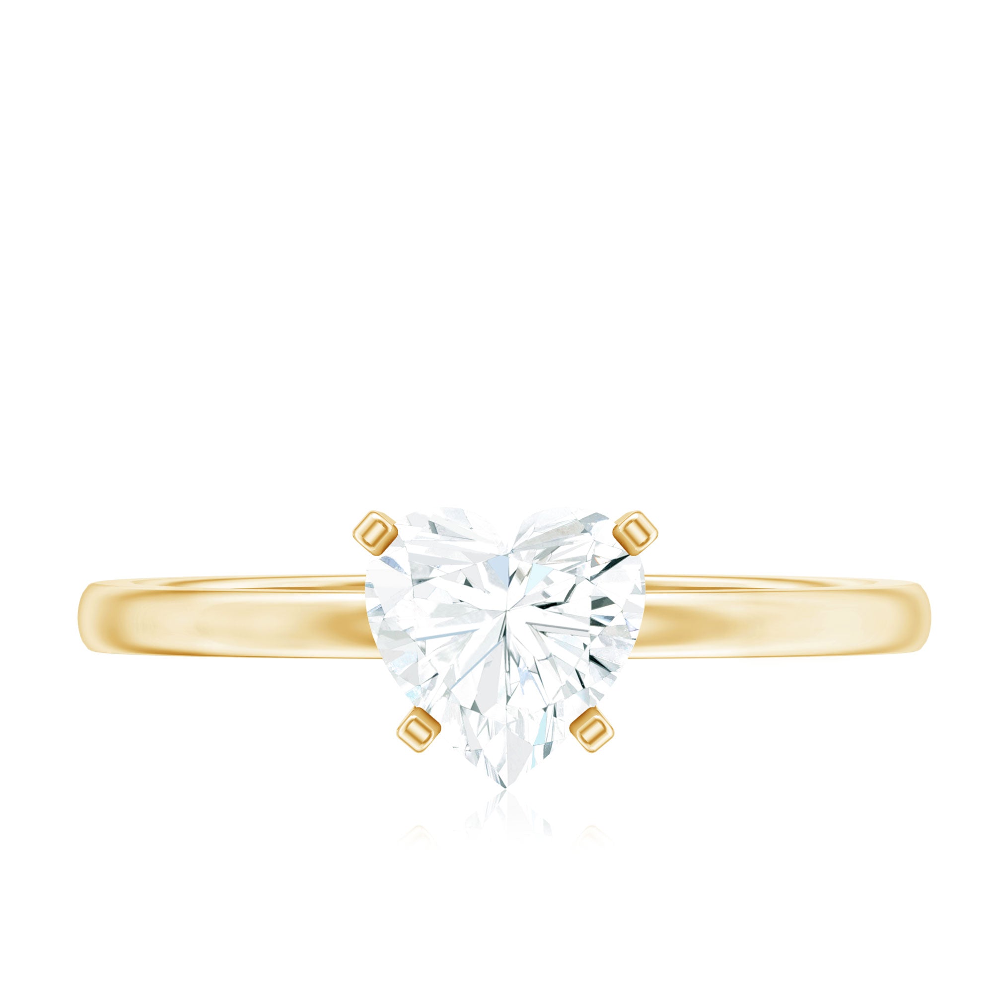 1 CT Heart Shape Certified Moissanite Engagement Ring D-VS1 - Rosec Jewels