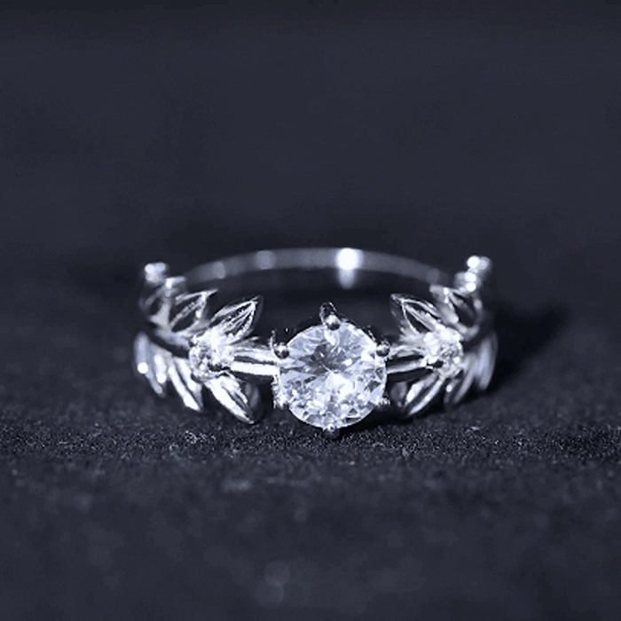 Rosec Jewels-6 MM Lab Grown Diamond Nature Inspired Engagement Ring