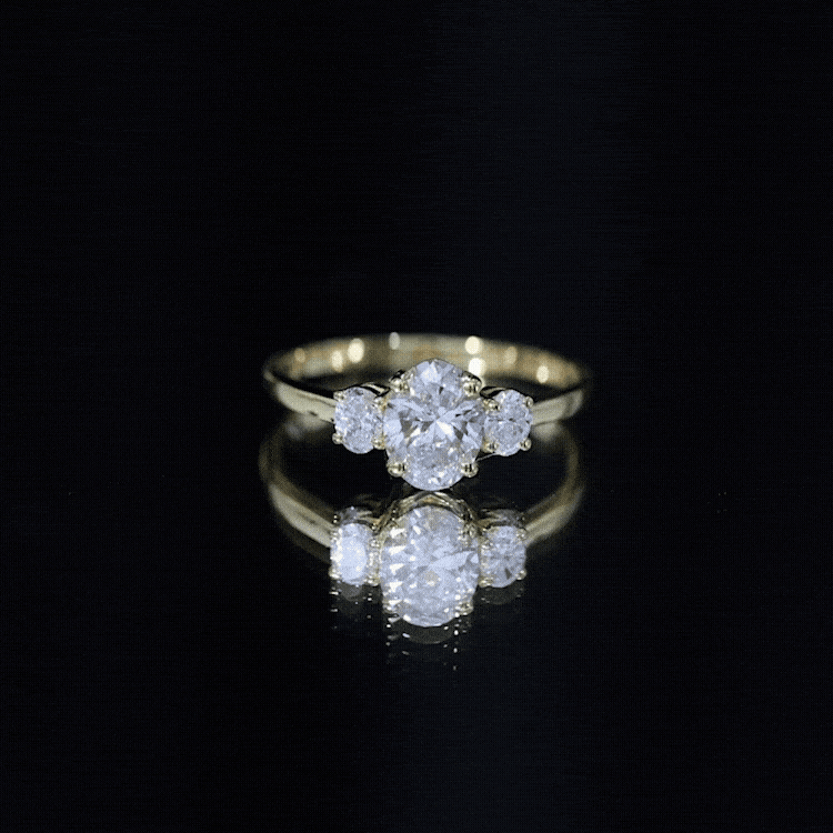 Rosec Jewels-Certified Lab Grown Diamond 3 Stone Engagement Ring For Women