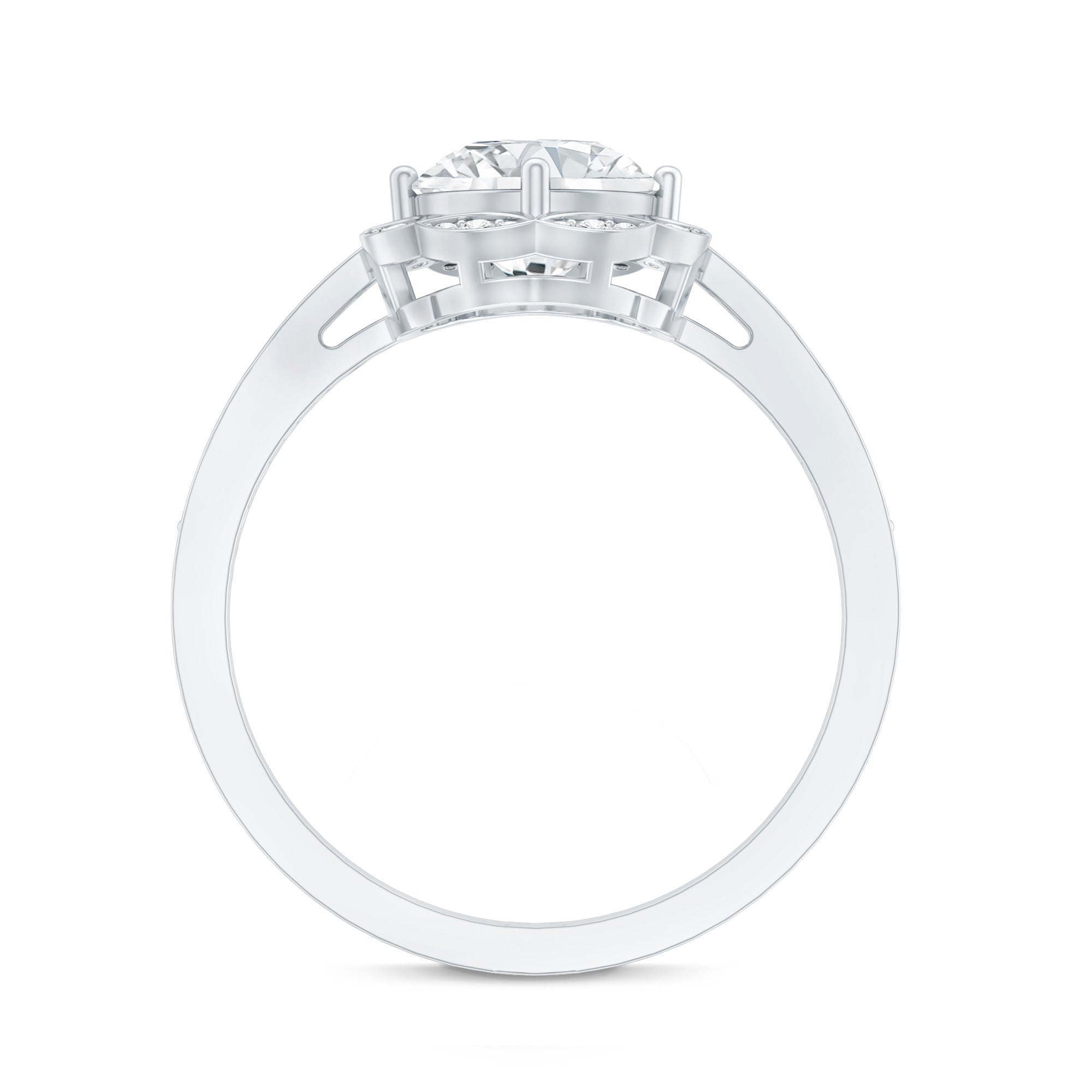 Rosec Jewels-Certified 7 MM Lab Grown Diamond Halo Engagement Ring