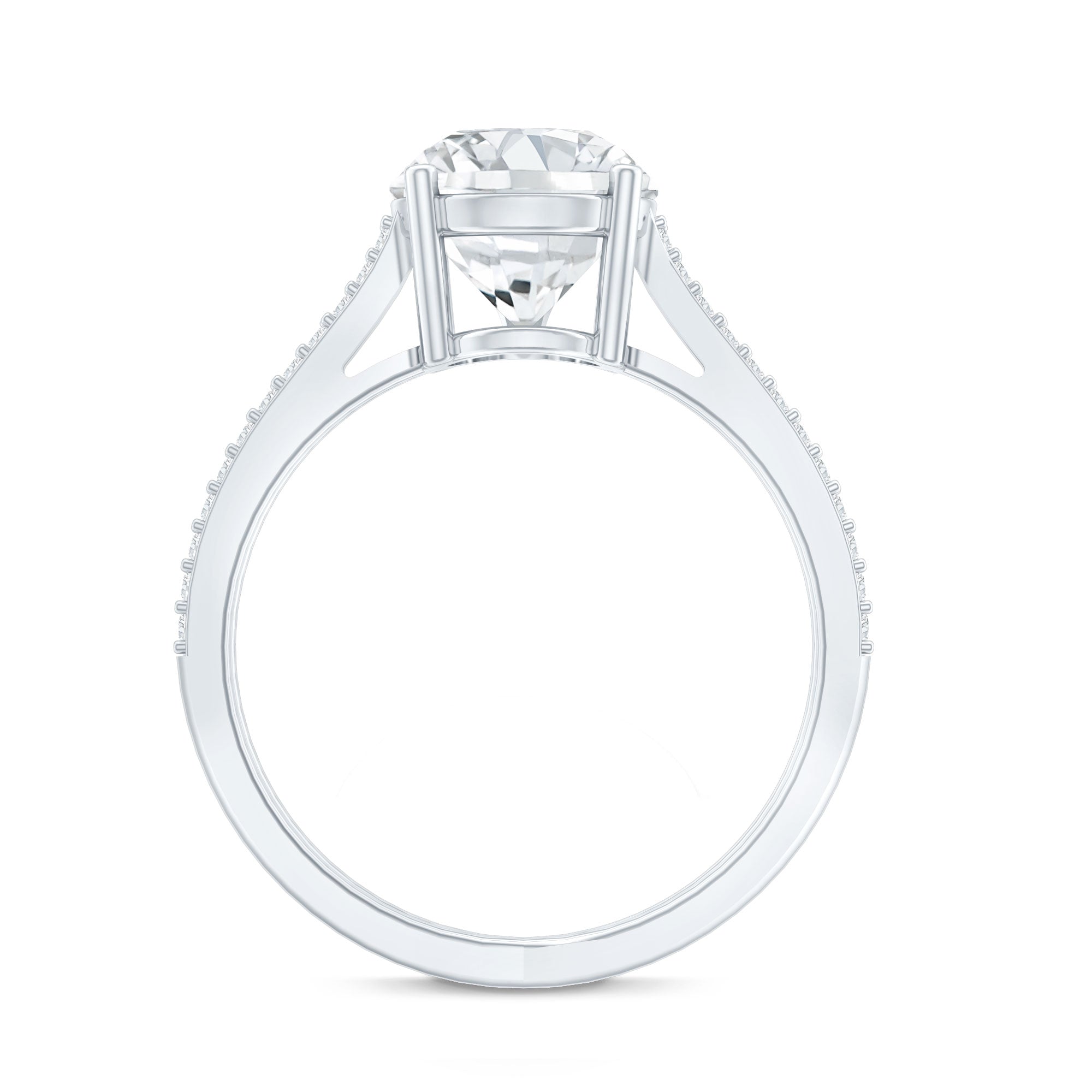IGI Certified 2 Carat Lab Grown Diamond Split Shank Engagement Ring Lab - ( E-VS1 ) - Rosec Jewels