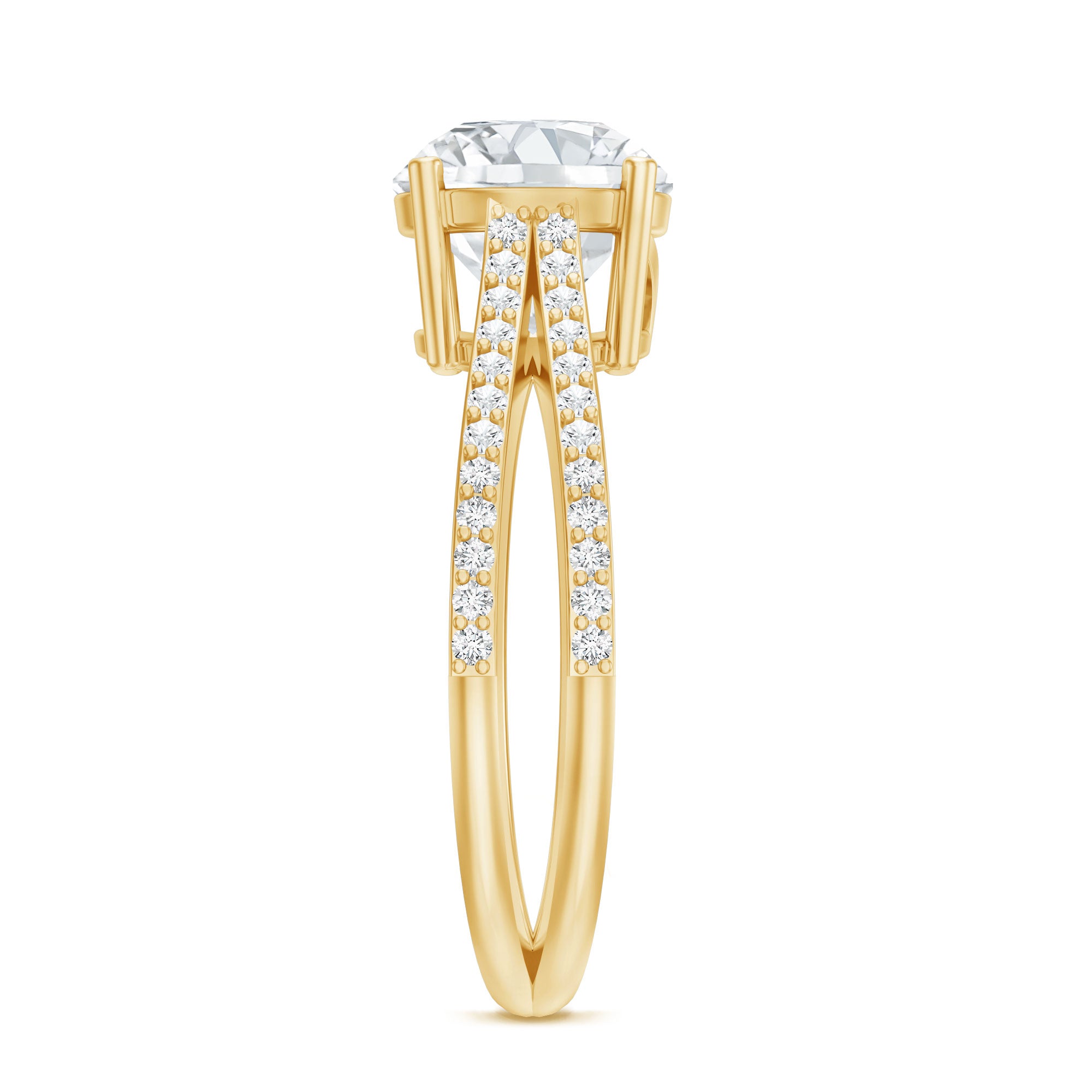 IGI Certified 2 Carat Lab Grown Diamond Split Shank Engagement Ring Lab - ( E-VS1 ) - Rosec Jewels