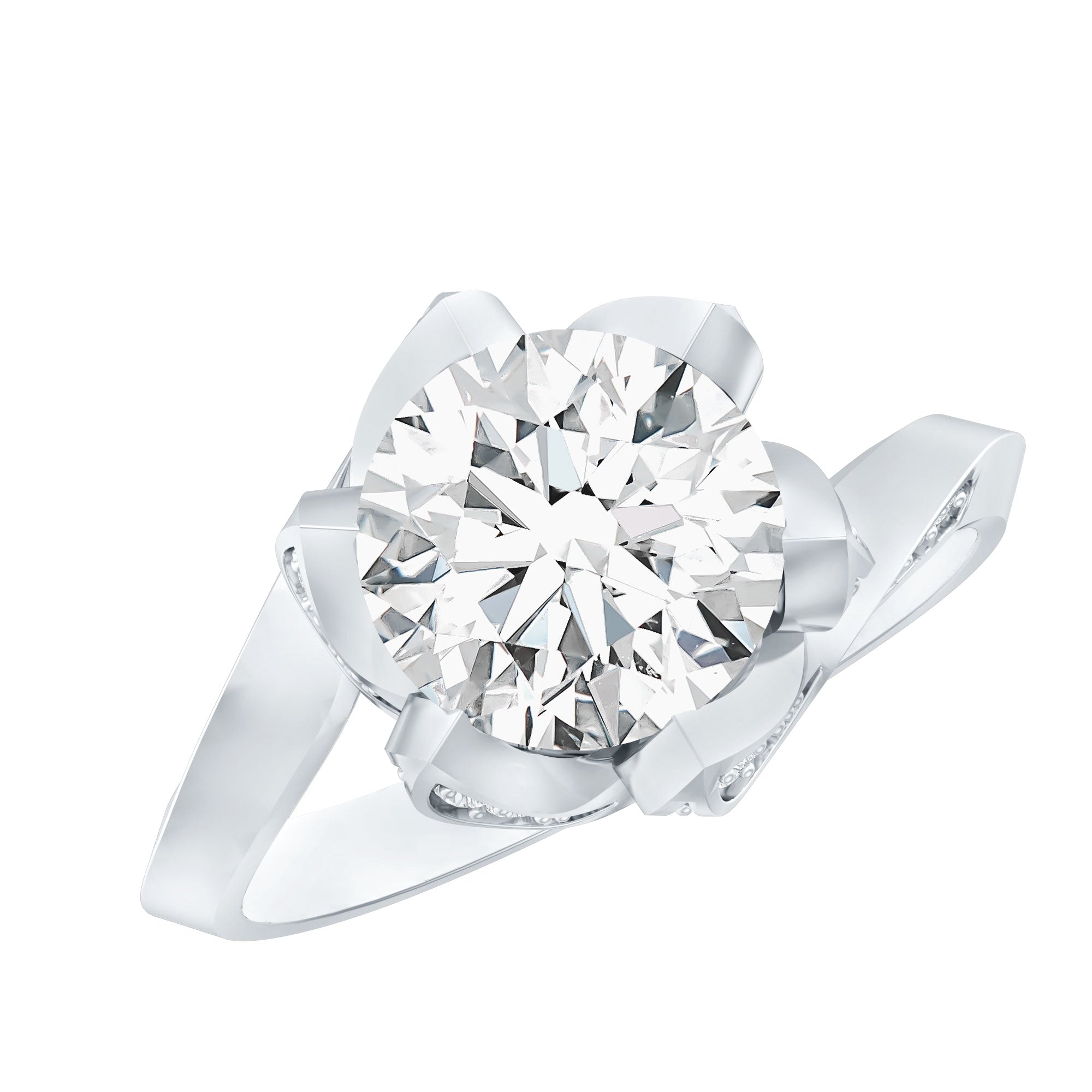 2 Carat Lab Grown Diamond Vintage Floral Engagement Ring Lab - ( EF-VS ) - Rosec Jewels