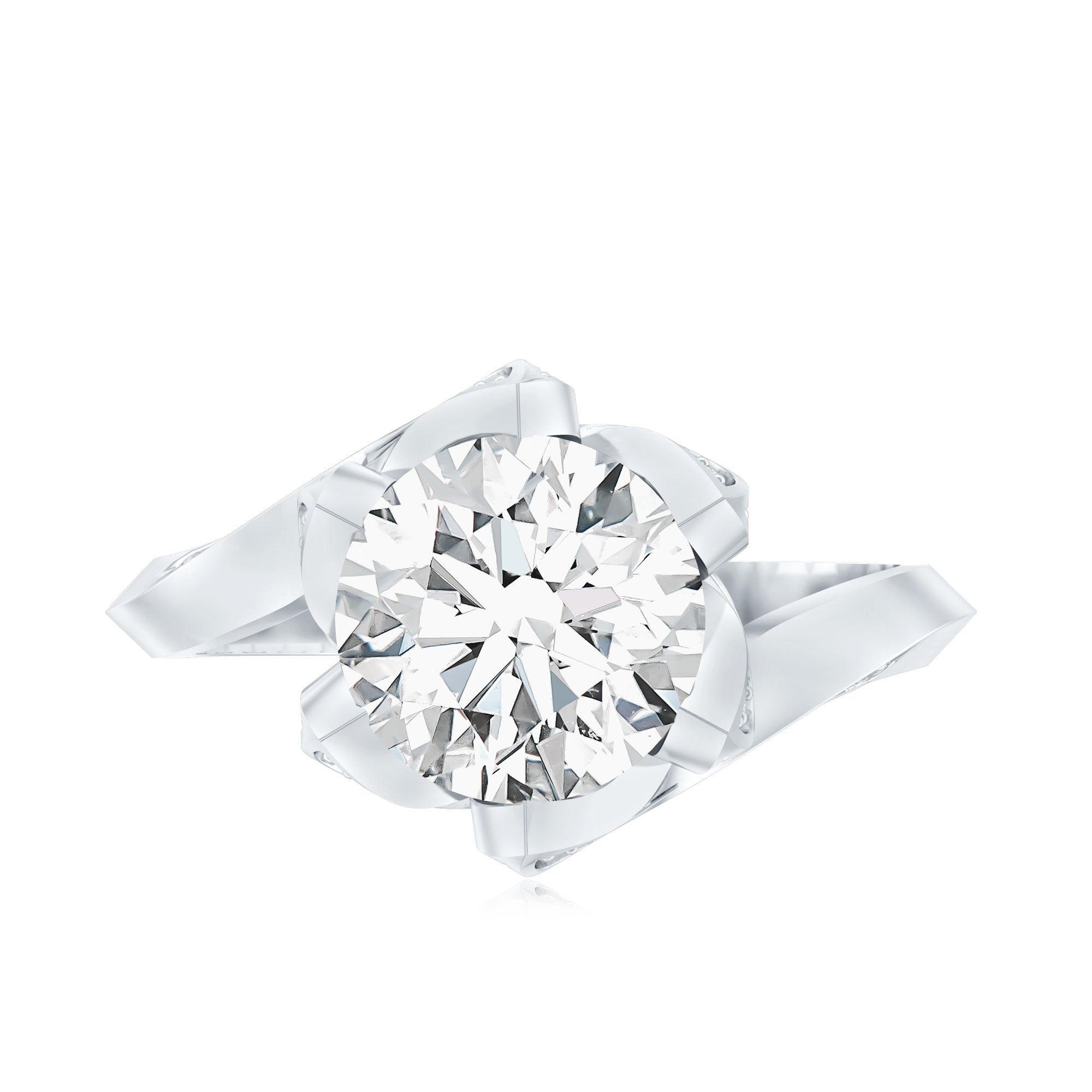2 Carat Lab Grown Diamond Vintage Floral Engagement Ring Lab - ( EF-VS ) - Rosec Jewels