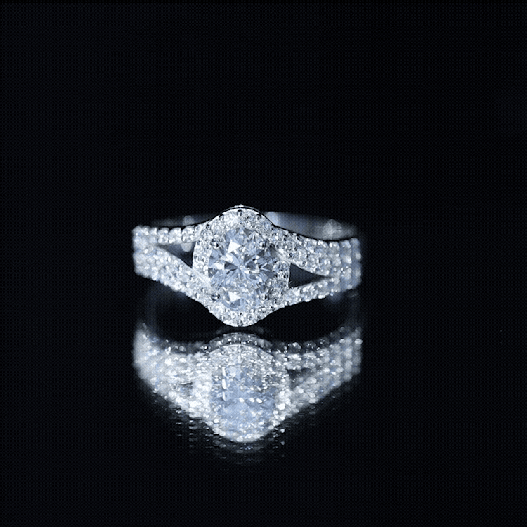 Certified 1.2 Carat Oval Lab Grown Diamond Split Shank Engagement Ring Lab - ( EF-VS ) - Rosec Jewels
