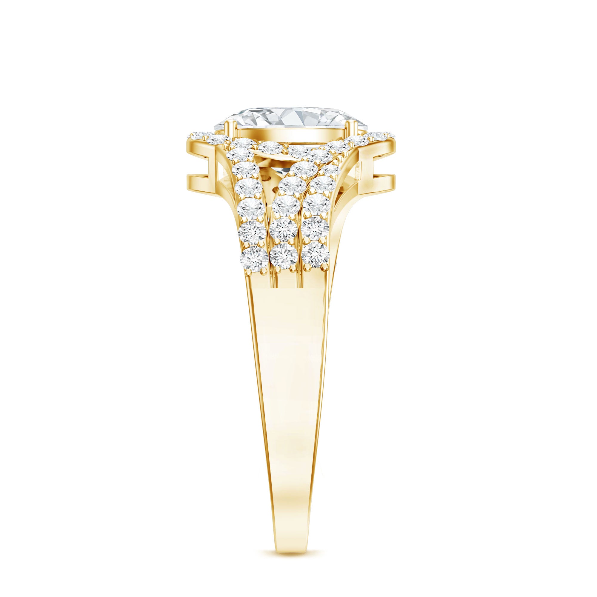 Certified 6X8 MM Oval Lab Grown Diamond Split Shank Engagement Ring Lab - ( EF-VS ) - Rosec Jewels