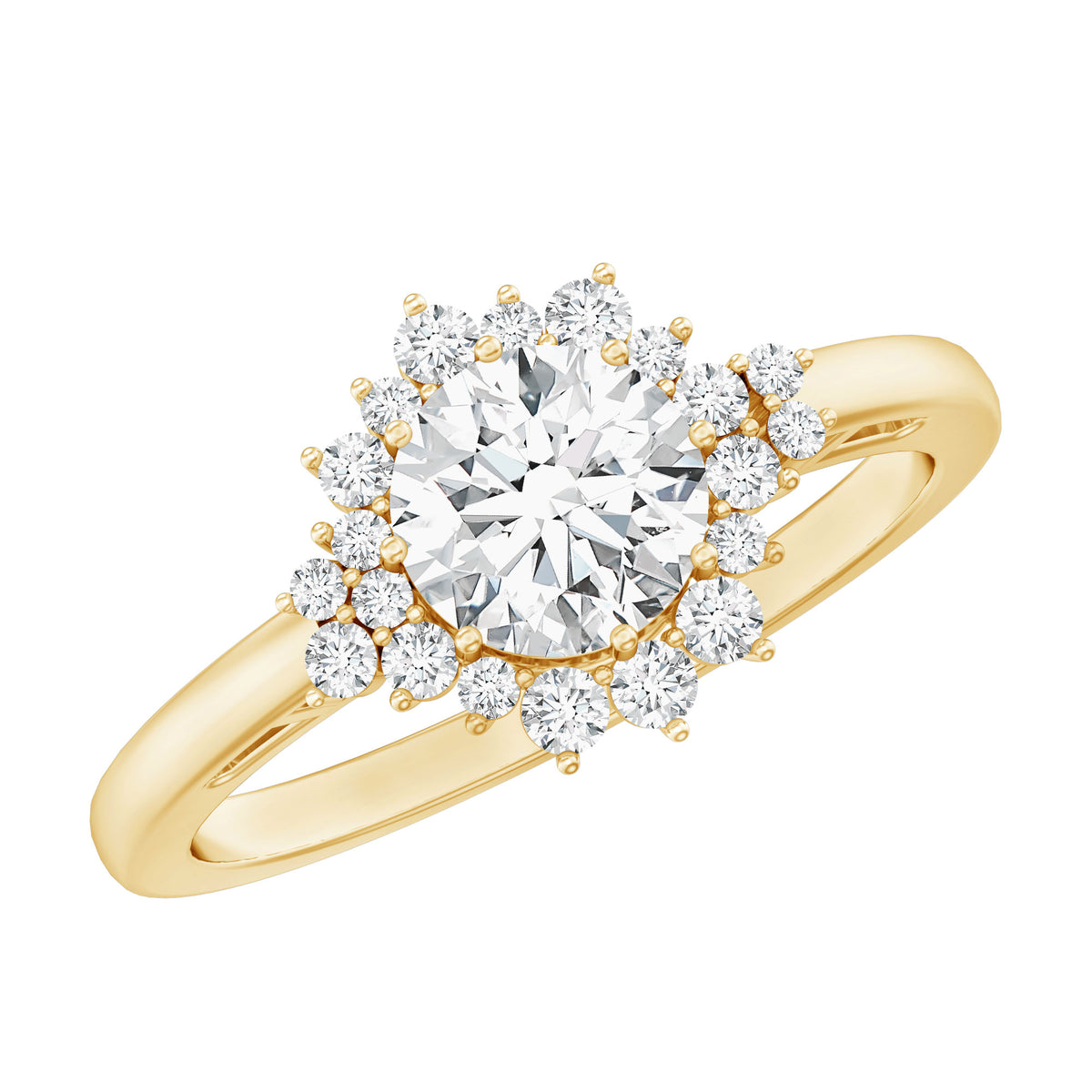 1 Carat IGI Certified Lab Grown Diamond Halo Engagement Ring Lab - ( E-VS1 ) - Rosec Jewels