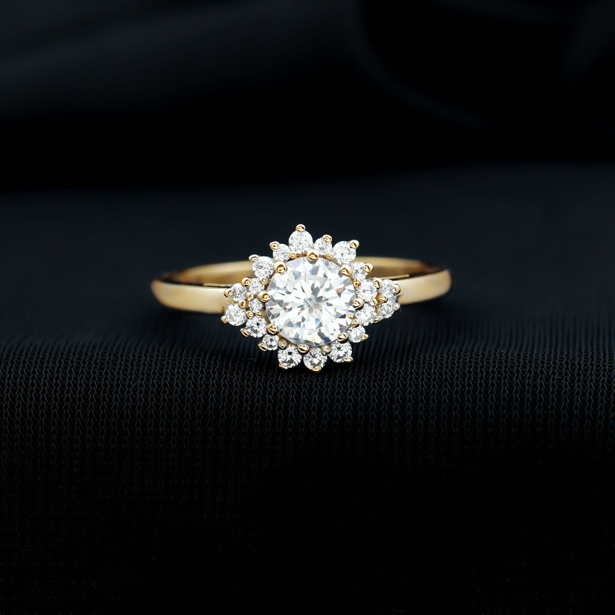 Rosec Jewels-Certified 1 Carat Lab Grown Diamond Halo Engagement Ring
