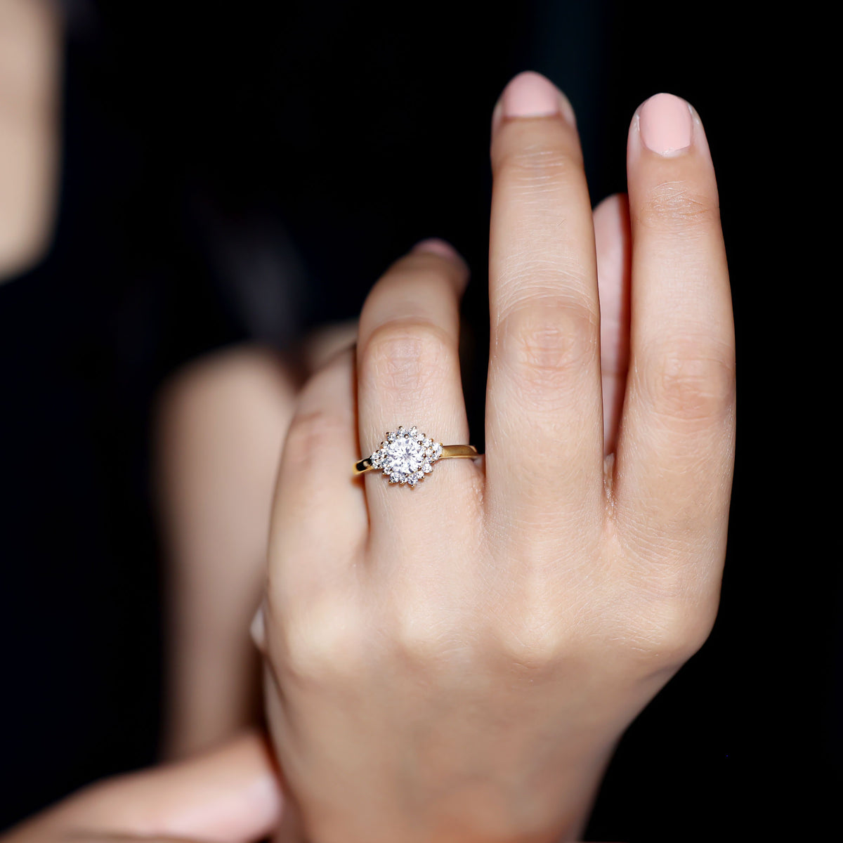 1 Carat IGI Certified Lab Grown Diamond Halo Engagement Ring Lab - ( E-VS1 ) - Rosec Jewels