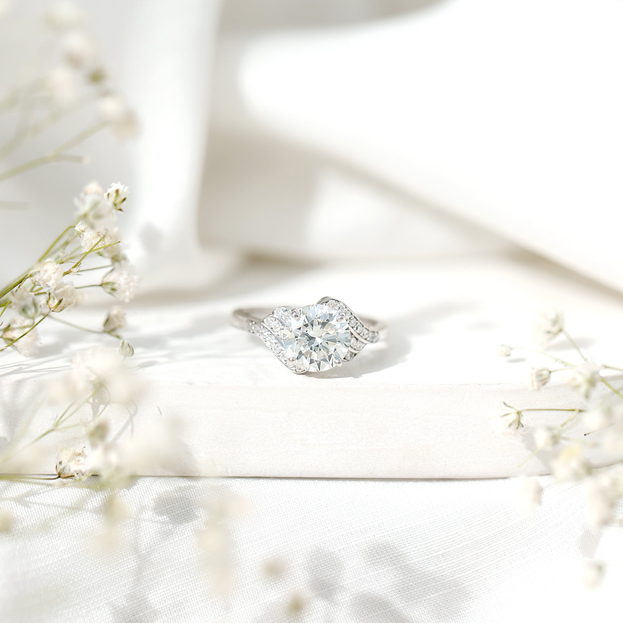 Rosec Jewels-Certified 8 MM Lab Grown Diamond Unique Engagement Ring