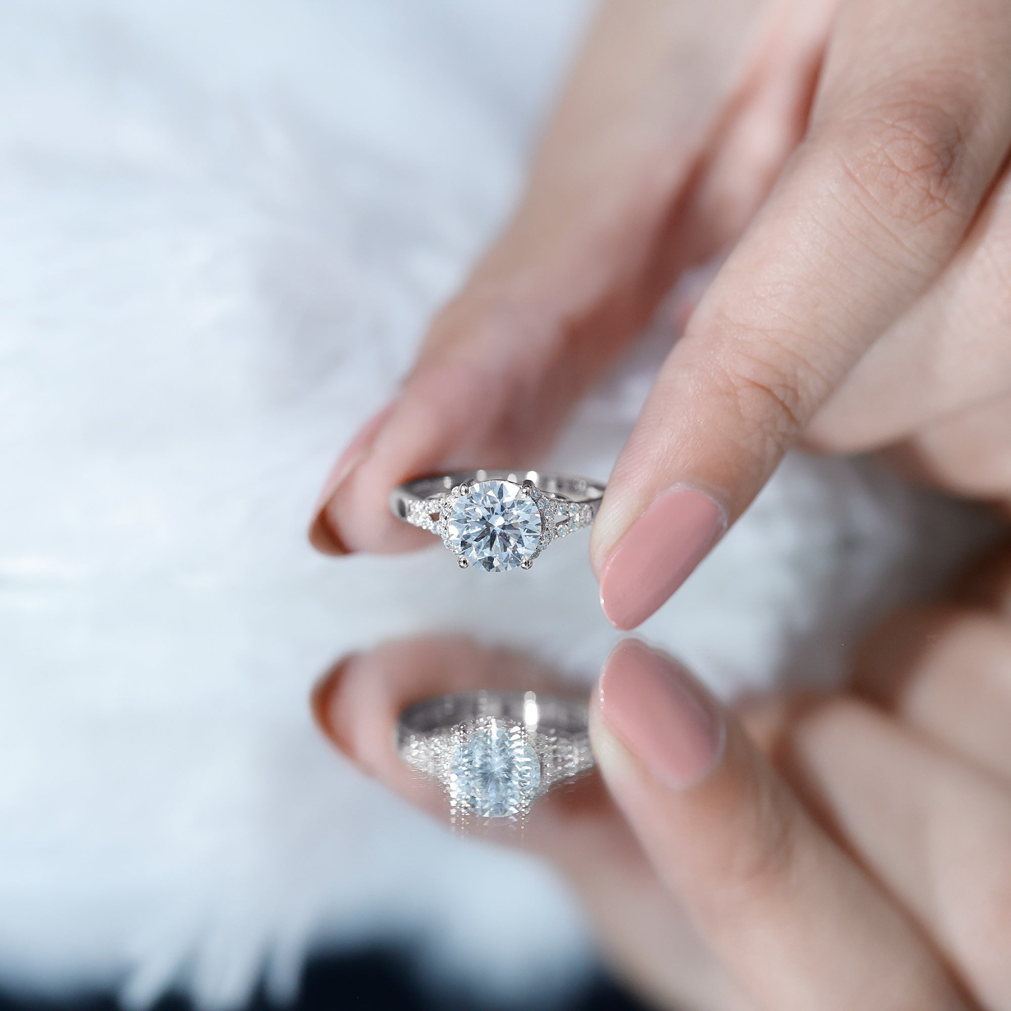 Certified 8 MM Lab Grown Diamond Solitaire Engagement Ring Lab - ( EF-VS ) - Rosec Jewels