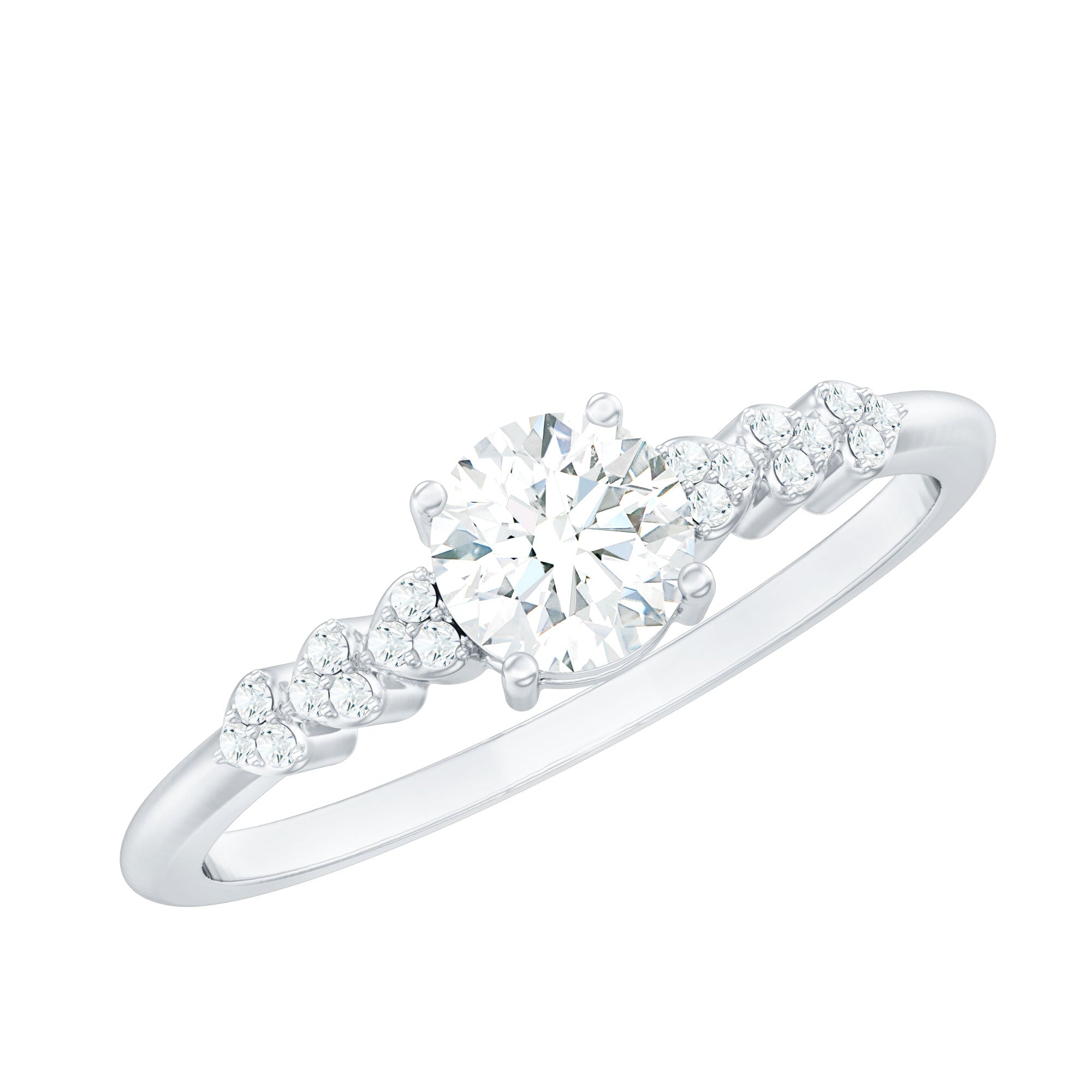 Certified 5 MM Lab Grown Diamond Designer Engagement Ring