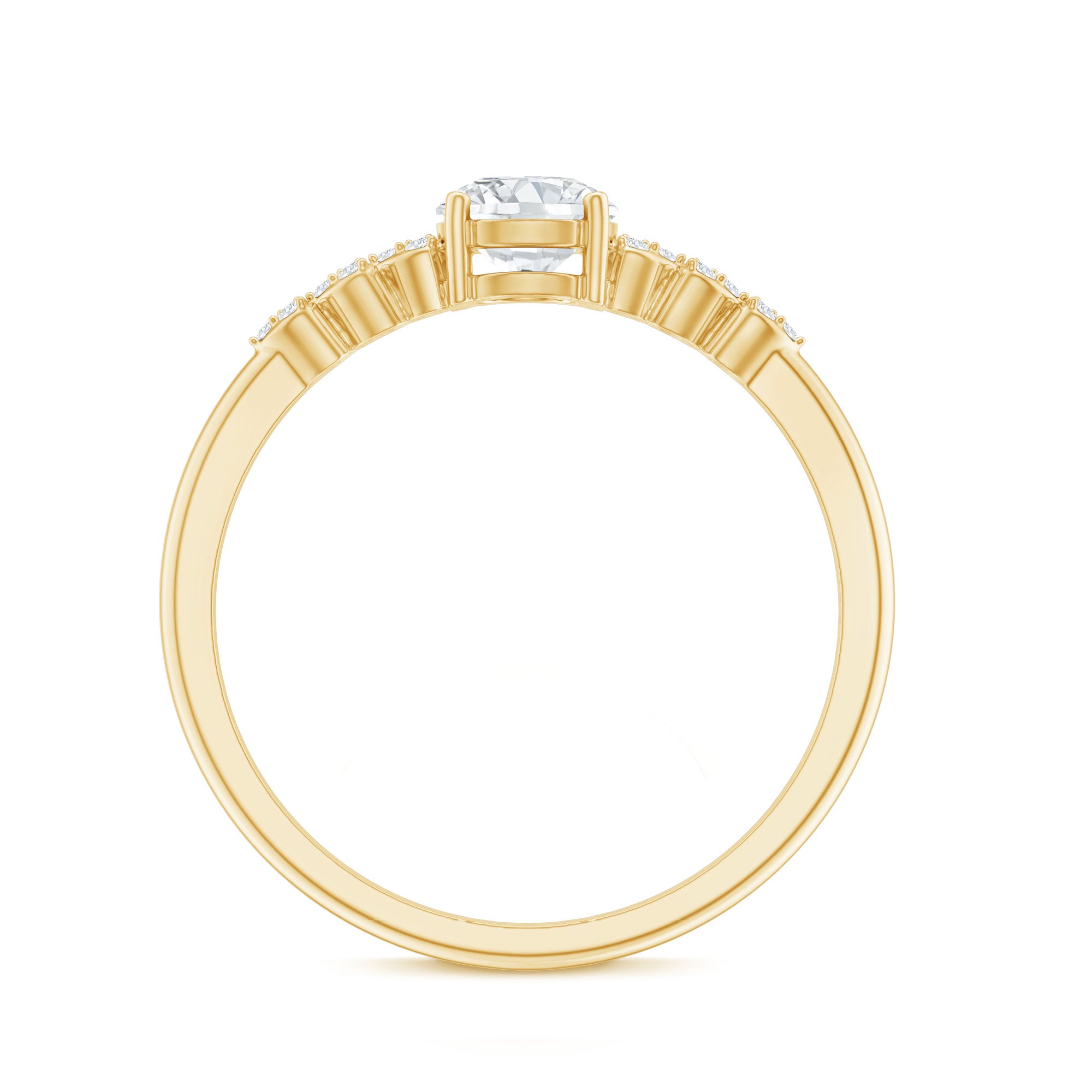 Certified 5 MM Lab Grown Diamond Designer Engagement Ring Lab - ( EF-VS ) - Rosec Jewels