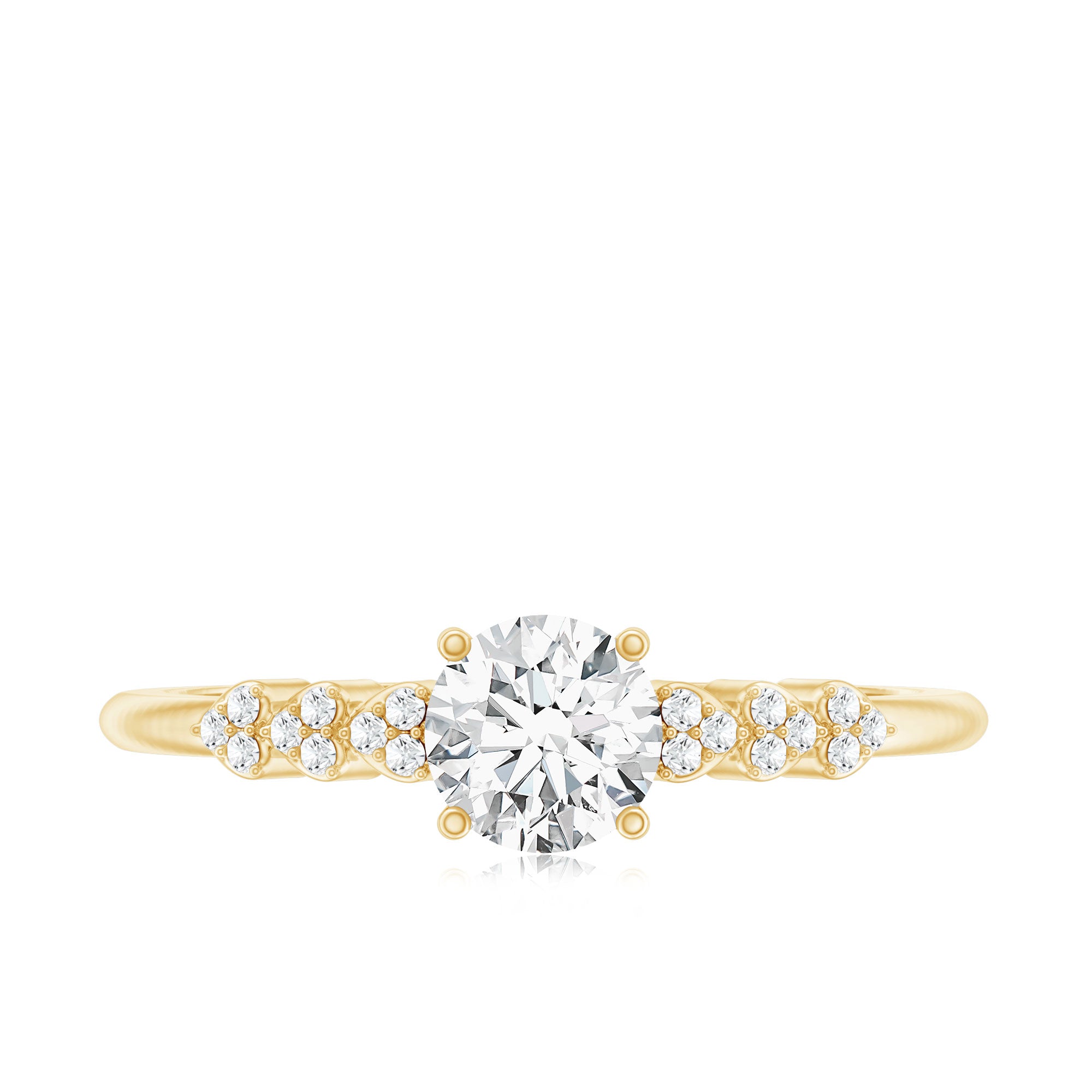 Certified 5 MM Lab Grown Diamond Designer Engagement Ring Lab - ( EF-VS ) - Rosec Jewels
