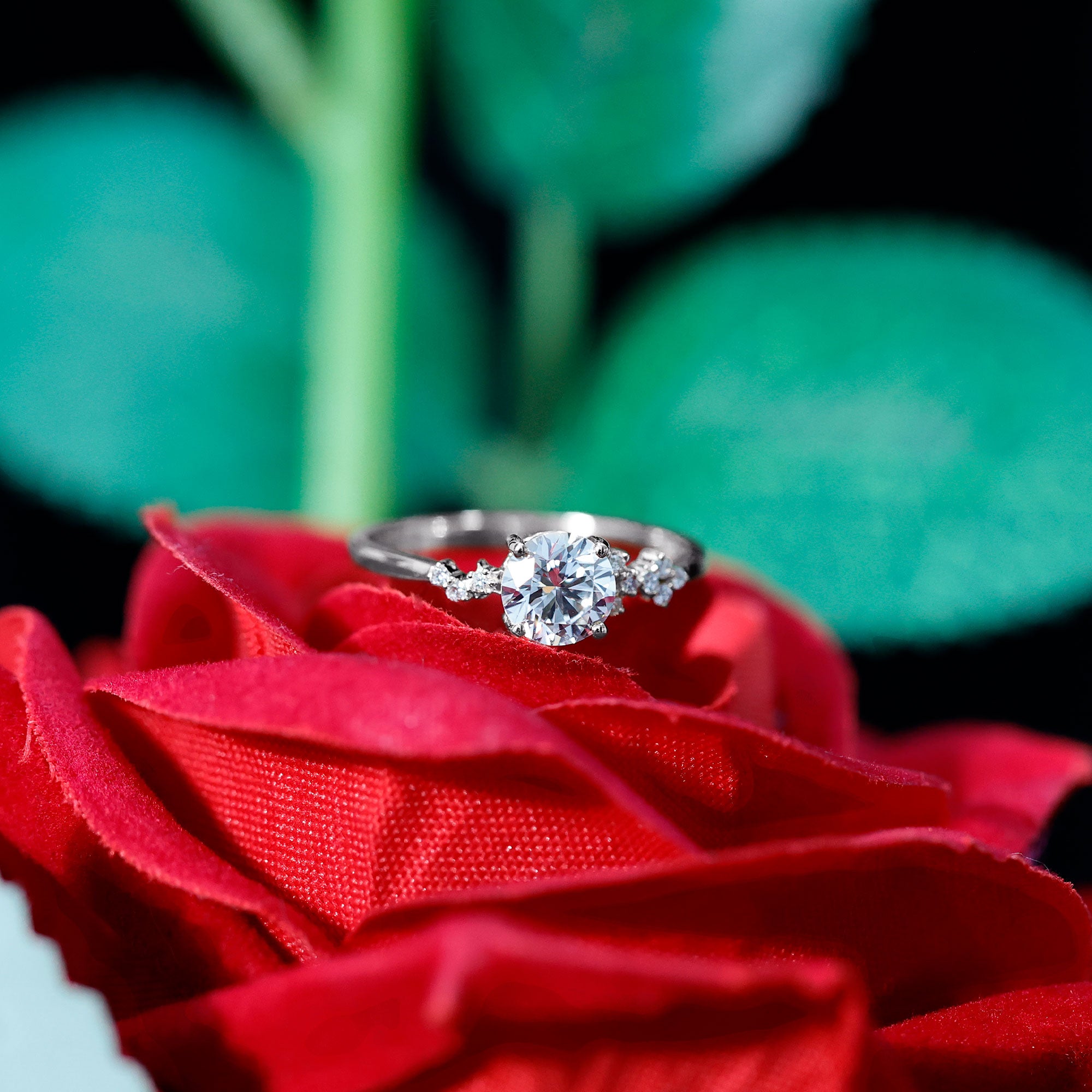 6 MM Lab Grown Diamond Solitaire Engagement Ring Lab - ( EF-VS ) - Rosec Jewels