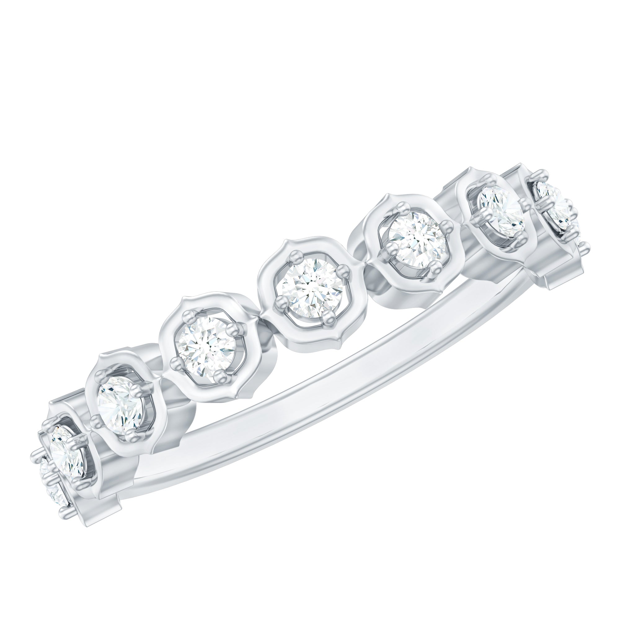 Certified Lab Grown Diamond Half Eternity Anniversary Ring