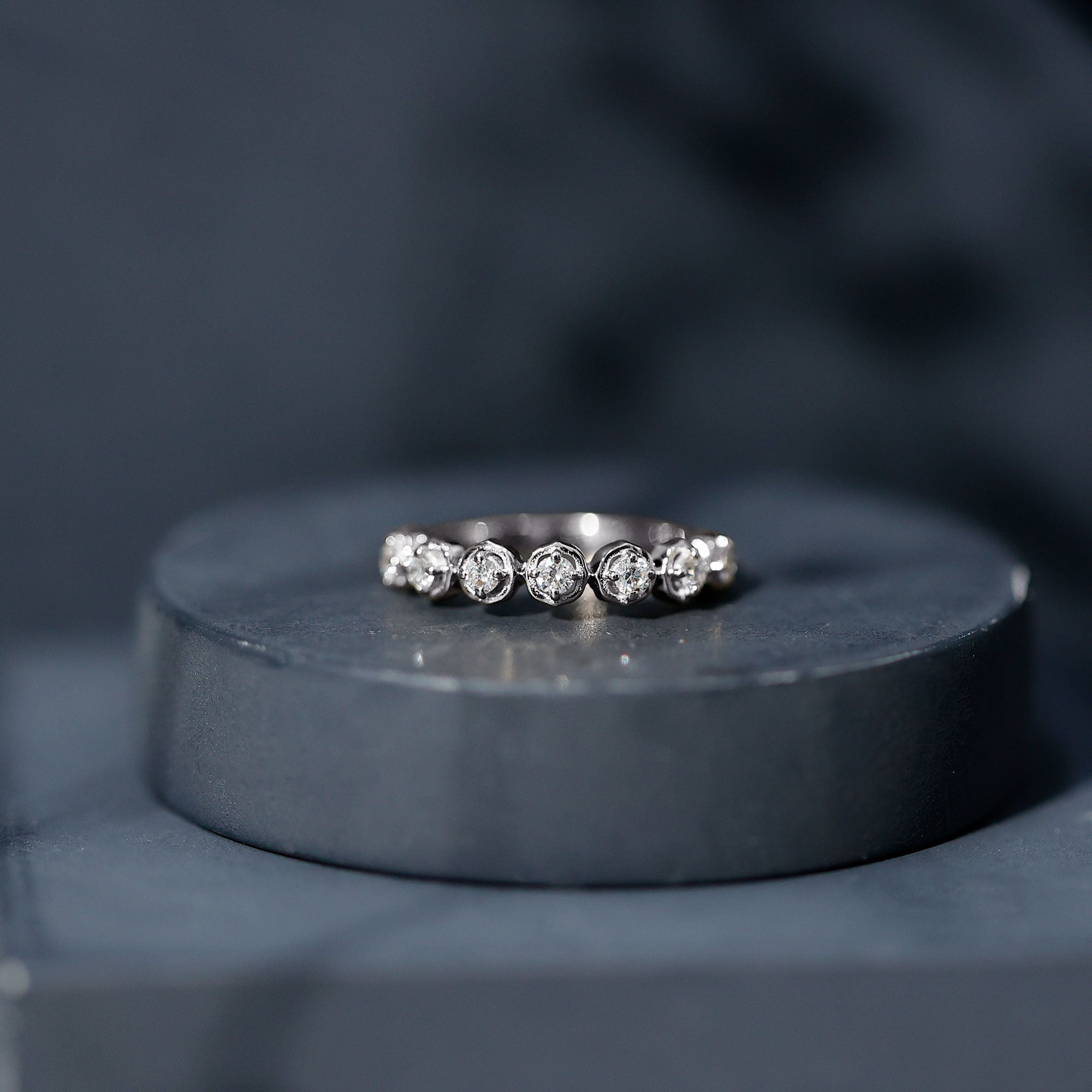 Certified Lab Grown Diamond Half Eternity Anniversary Ring Lab - ( EF-VS ) - Rosec Jewels