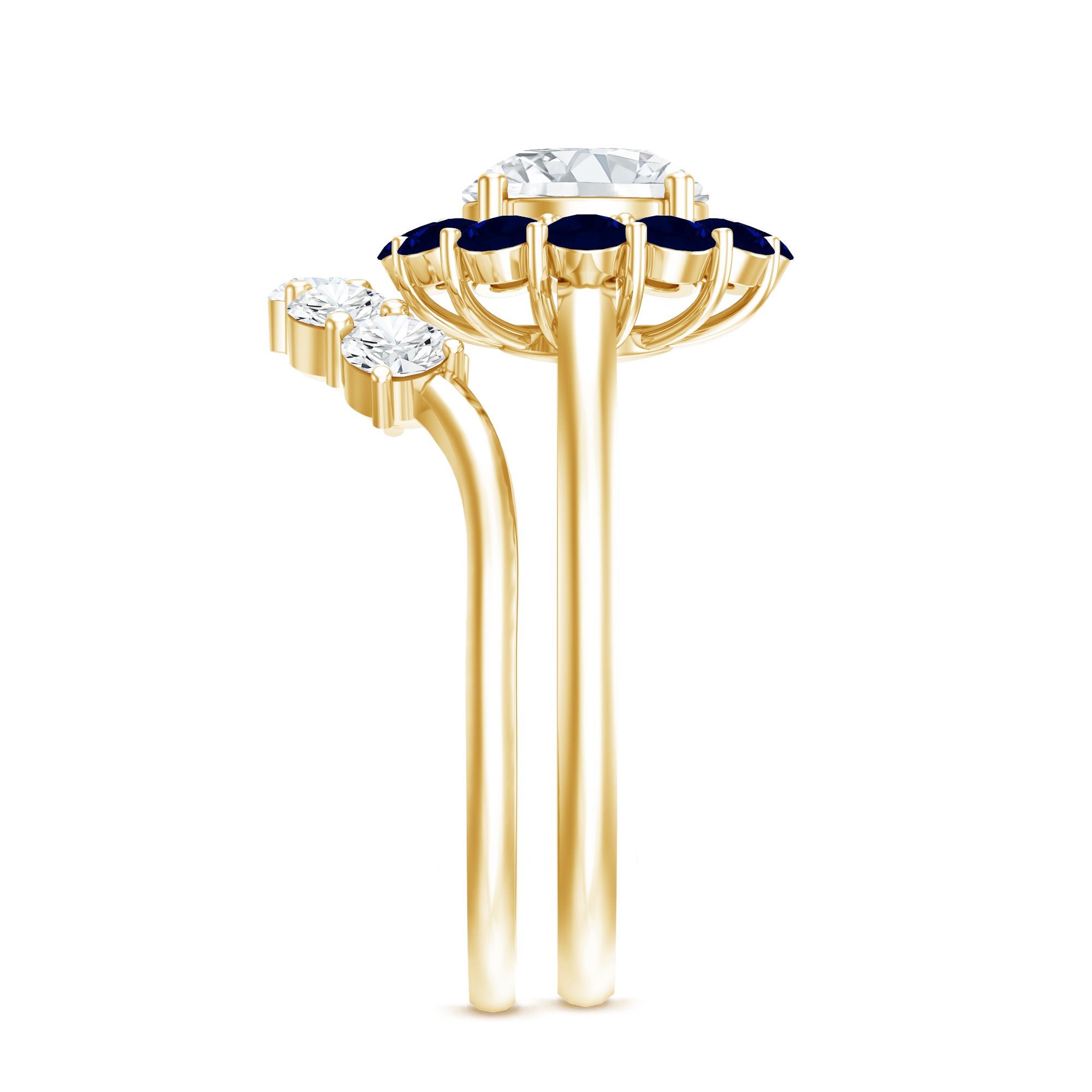Certified 7 MM Lab Grown Diamond Engagement Ring with Enhancer Lab - ( EF-VS ) - Rosec Jewels