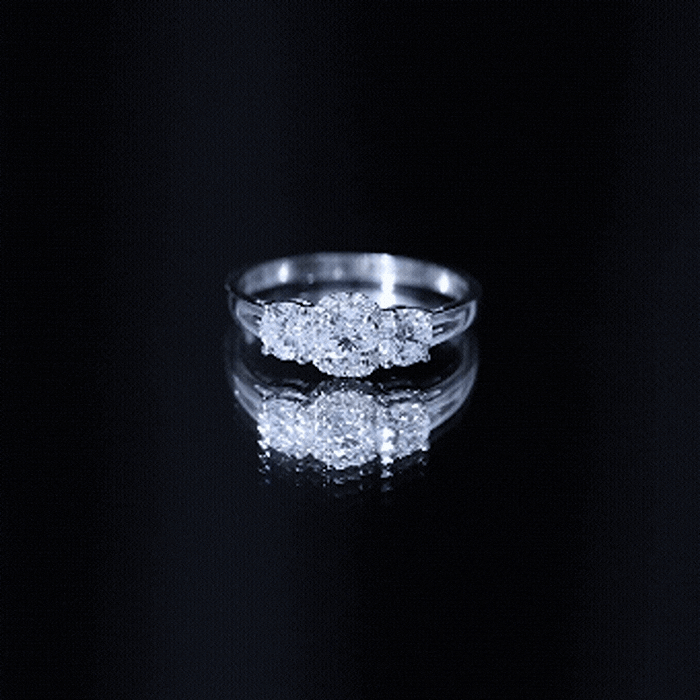 Certified Lab Grown Diamond Past Present Future Engagement Ring Lab - ( EF-VS ) - Rosec Jewels