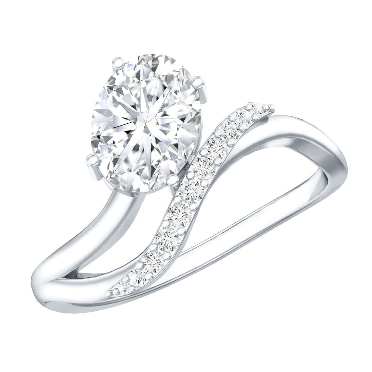 IGI Certified 1 Carat Lab Grown Diamond Oval Engagement Ring For Women Lab - ( E-VS1 ) - Rosec Jewels