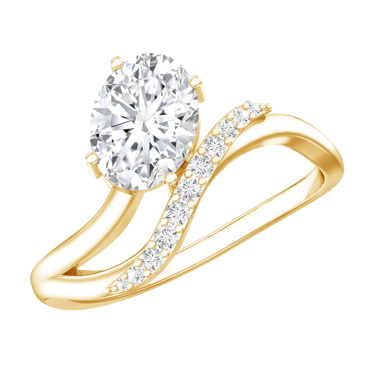 IGI Certified 1 Carat Lab Grown Diamond Oval Engagement Ring For Women Lab - ( E-VS1 ) - Rosec Jewels