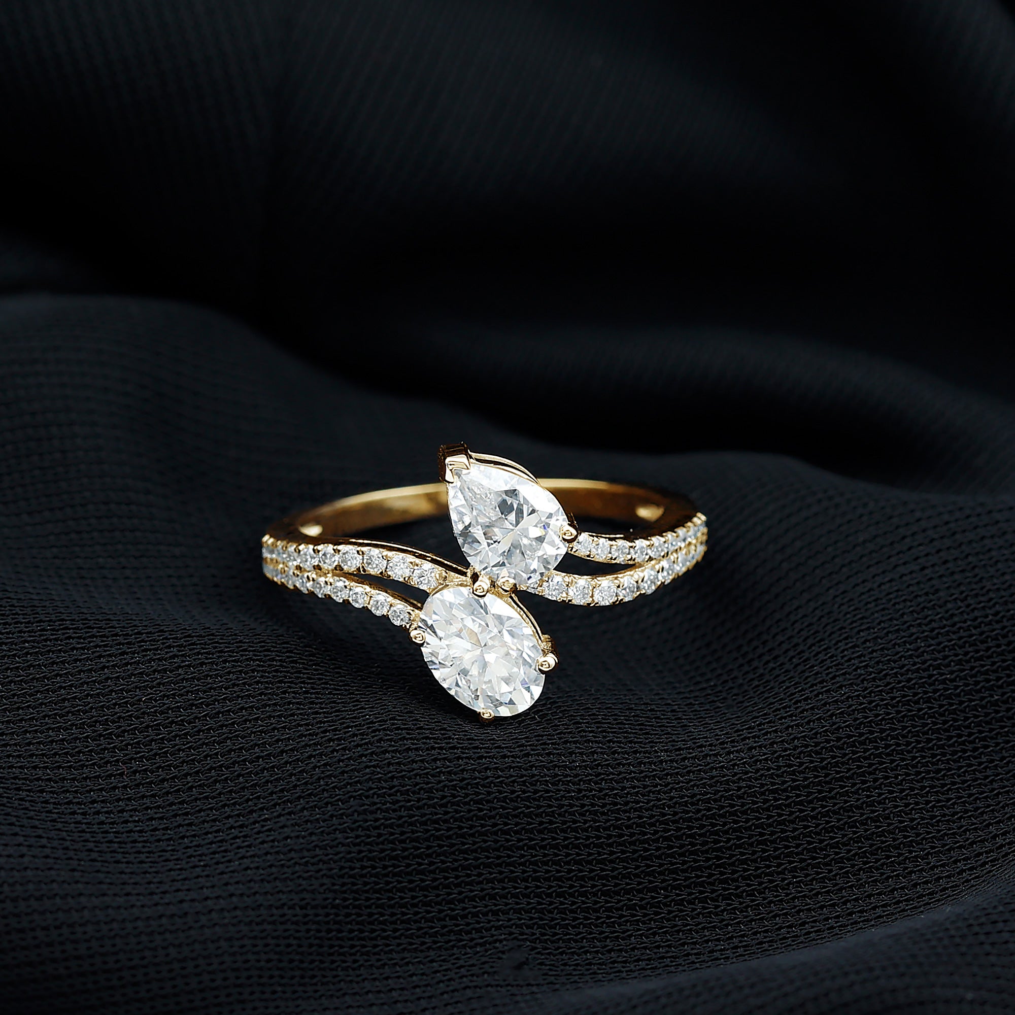 Certified Lab Grown Diamond Toi Et Moi Engagement Ring Lab - ( EF-VS ) - Rosec Jewels